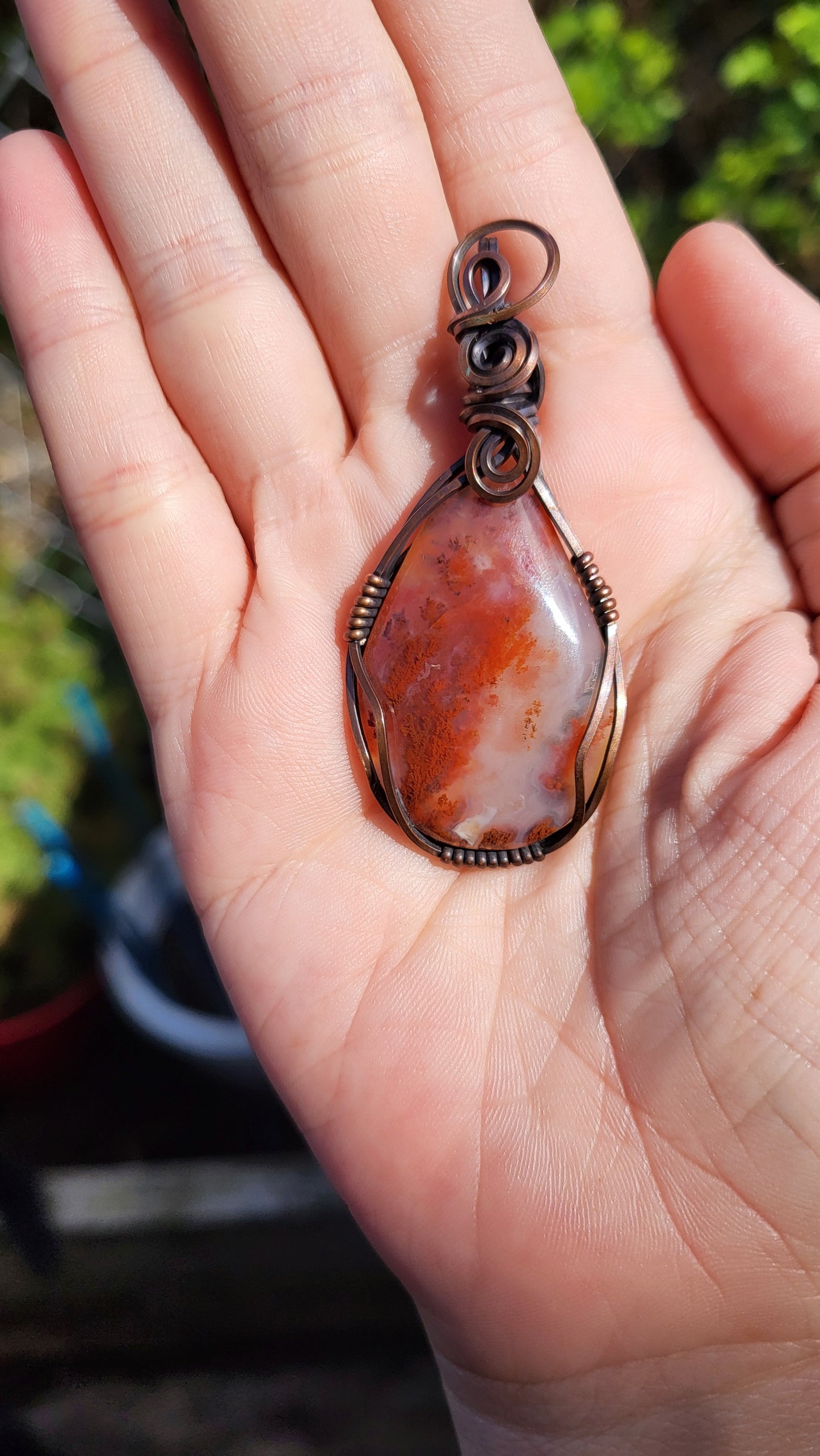Plume Agate Pendant
