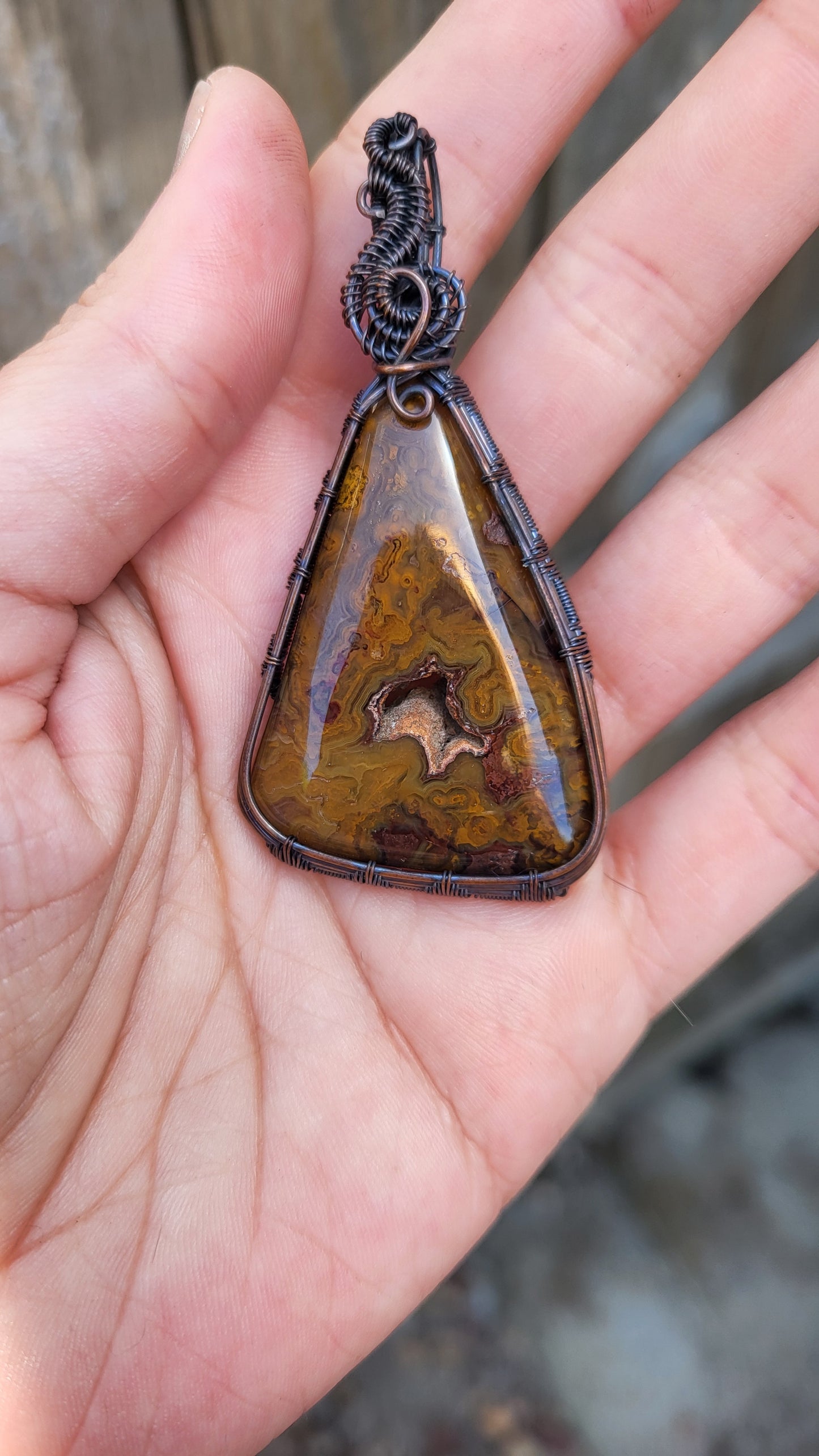 Crazy Lace Agate Pendant