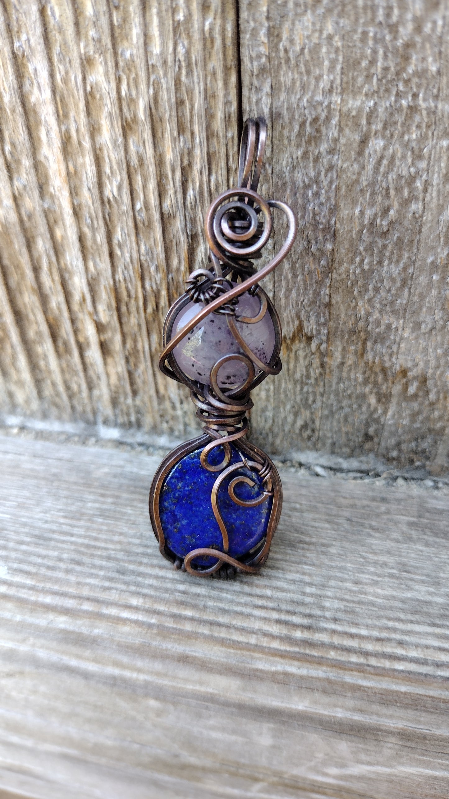 Amethyst & Lapis Lazuli Totem Pendant