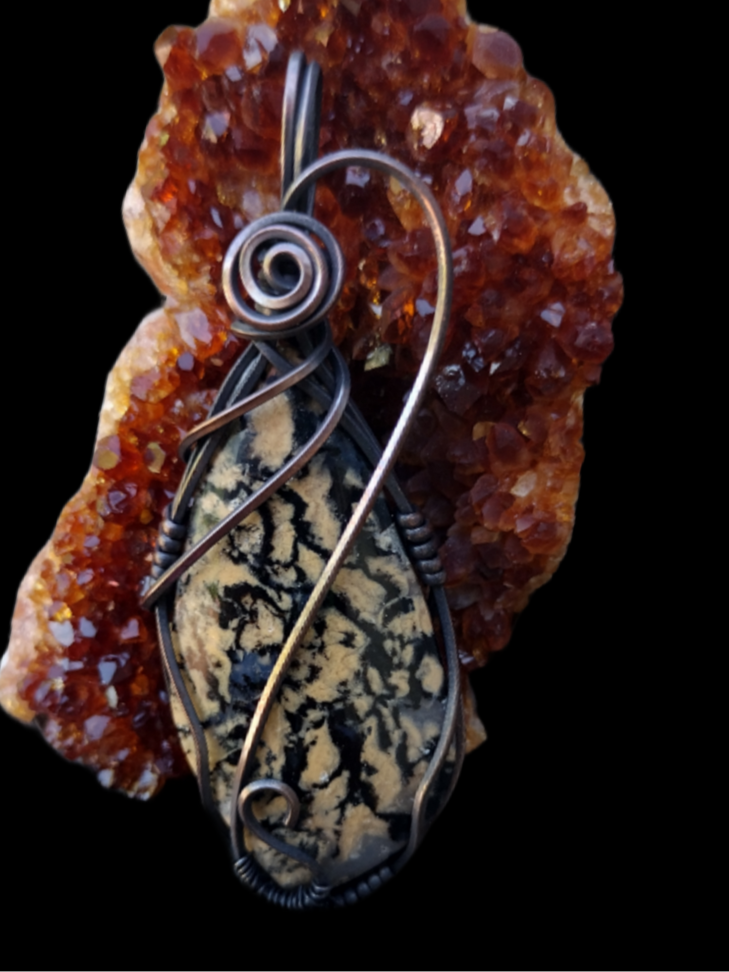 Square Copper Jasper/Agate Matrix Pendant