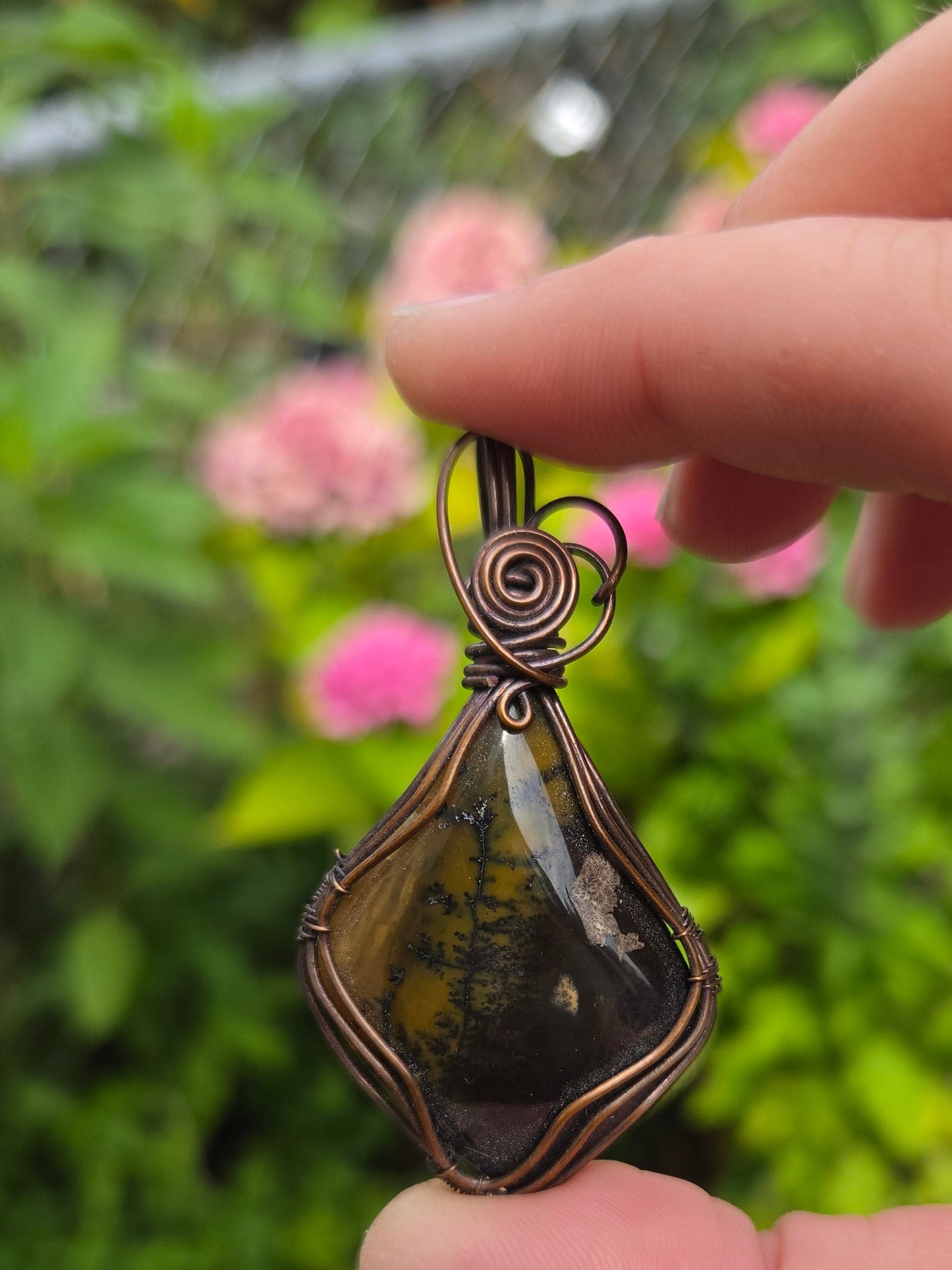 Dendritic Dolomite Jasper Pendant