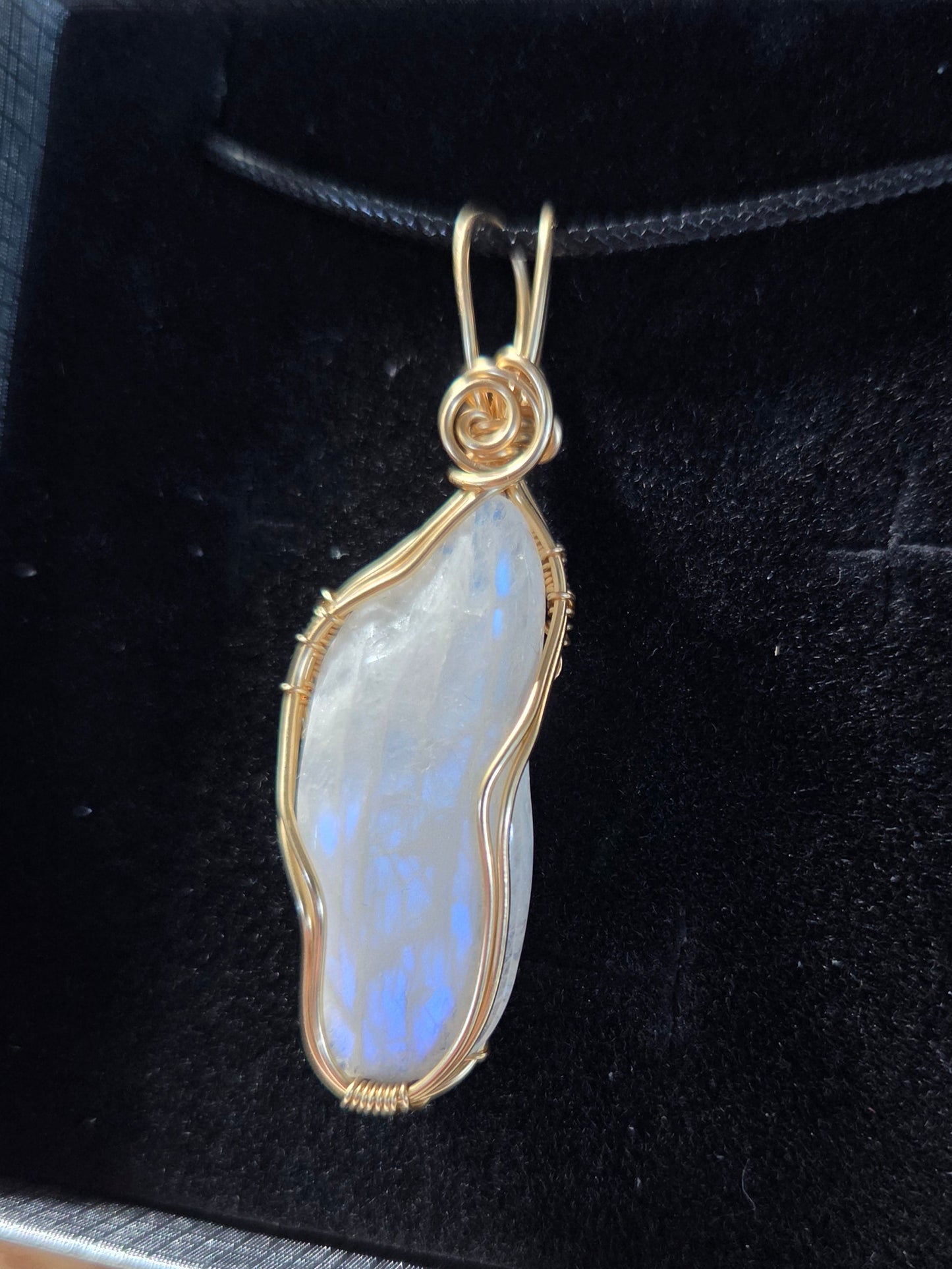 14k Gold Fill Wire Wrap Moonstone Pendant