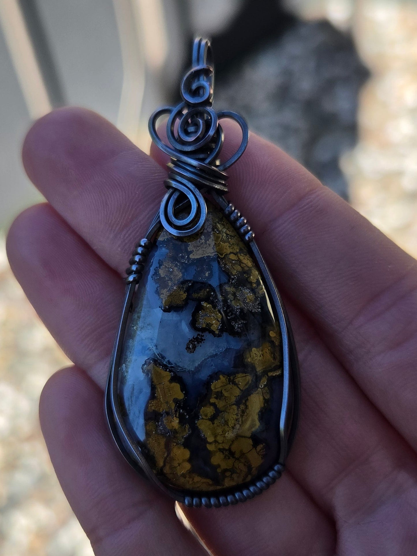 Jasper Agate Matrix Copper Pendant