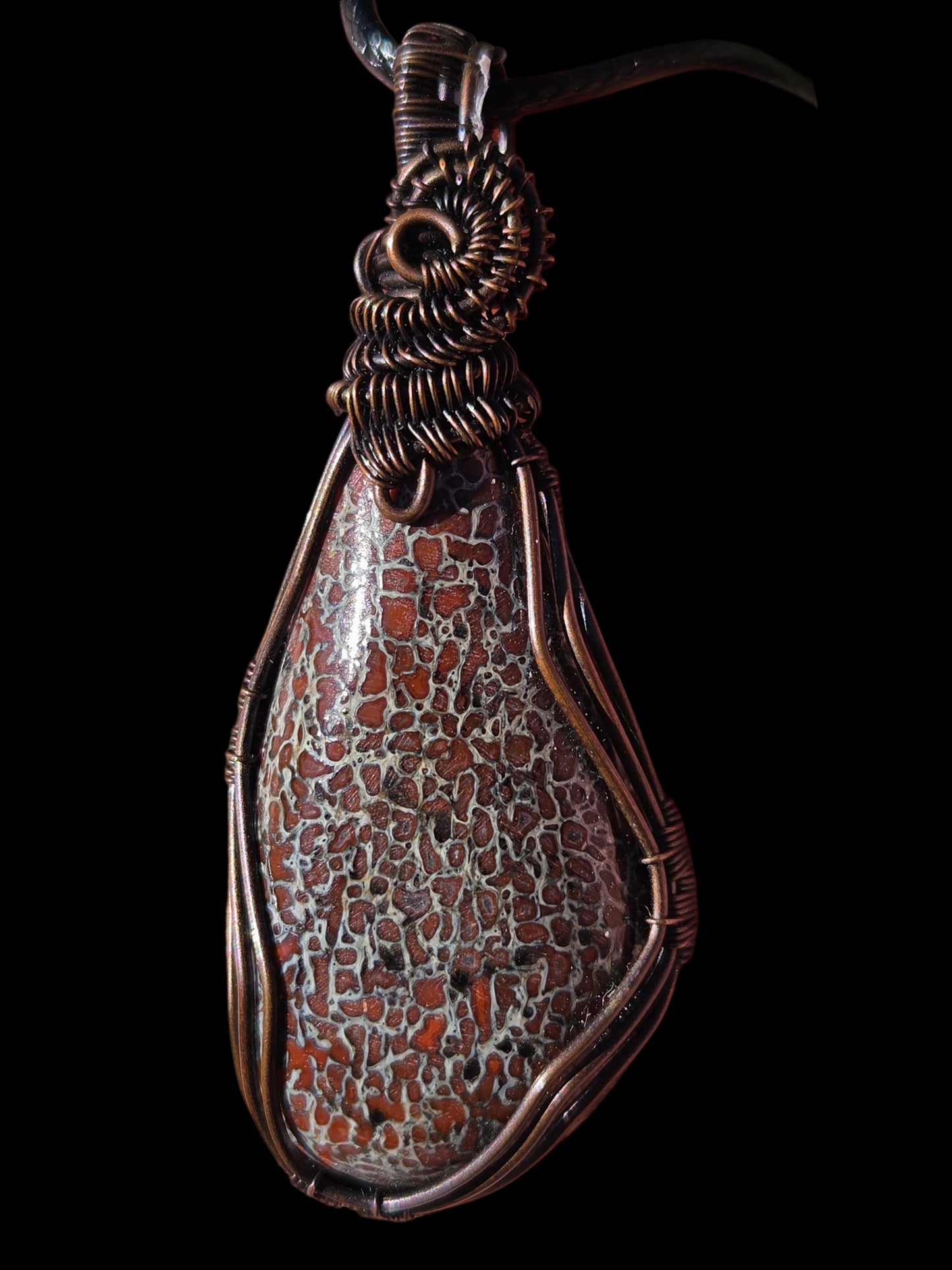 Dinosaur Bone Copper Wire Wrap Pendant