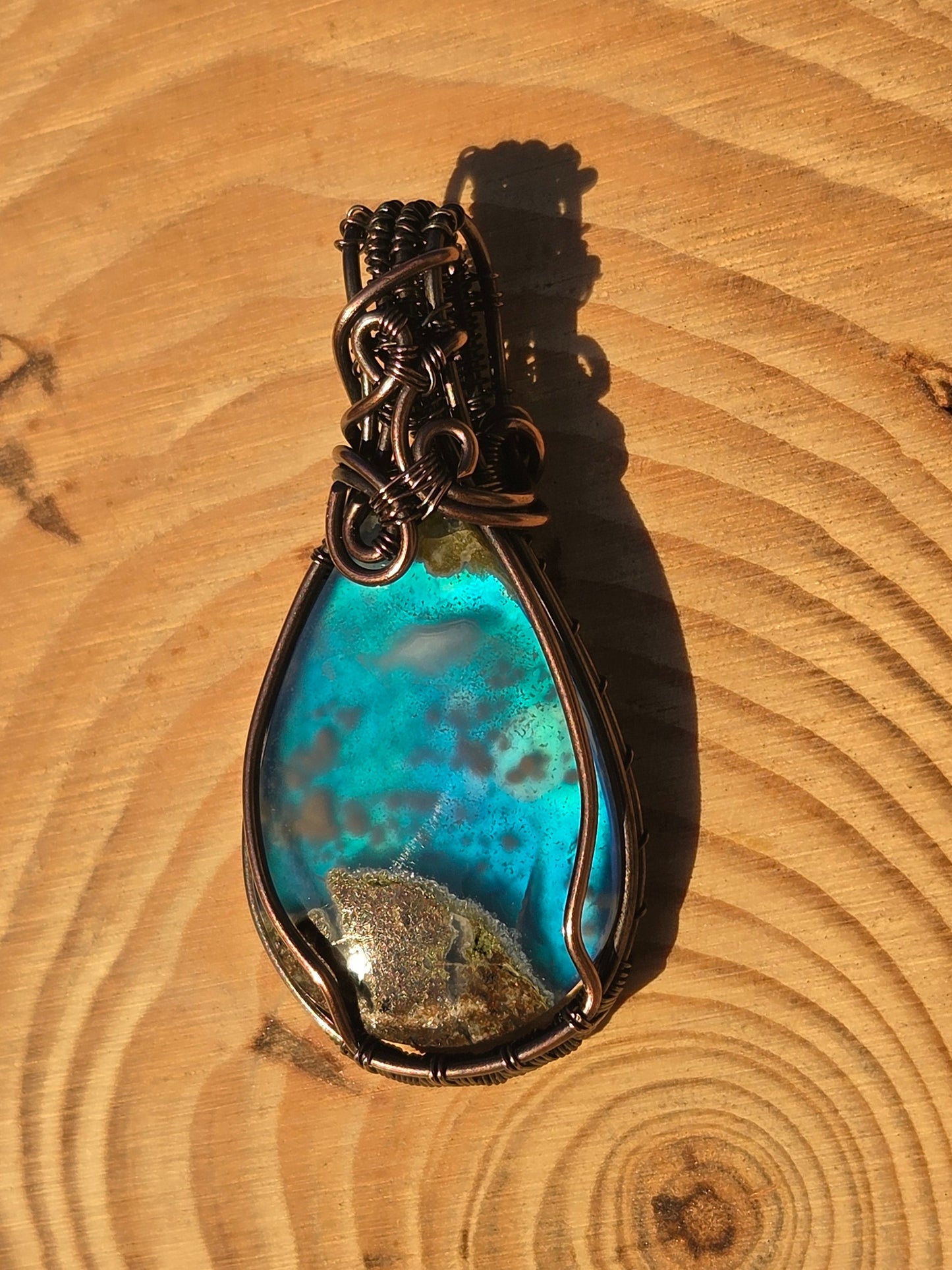 Moss Agate/Aurora Opal Doublet Pendant