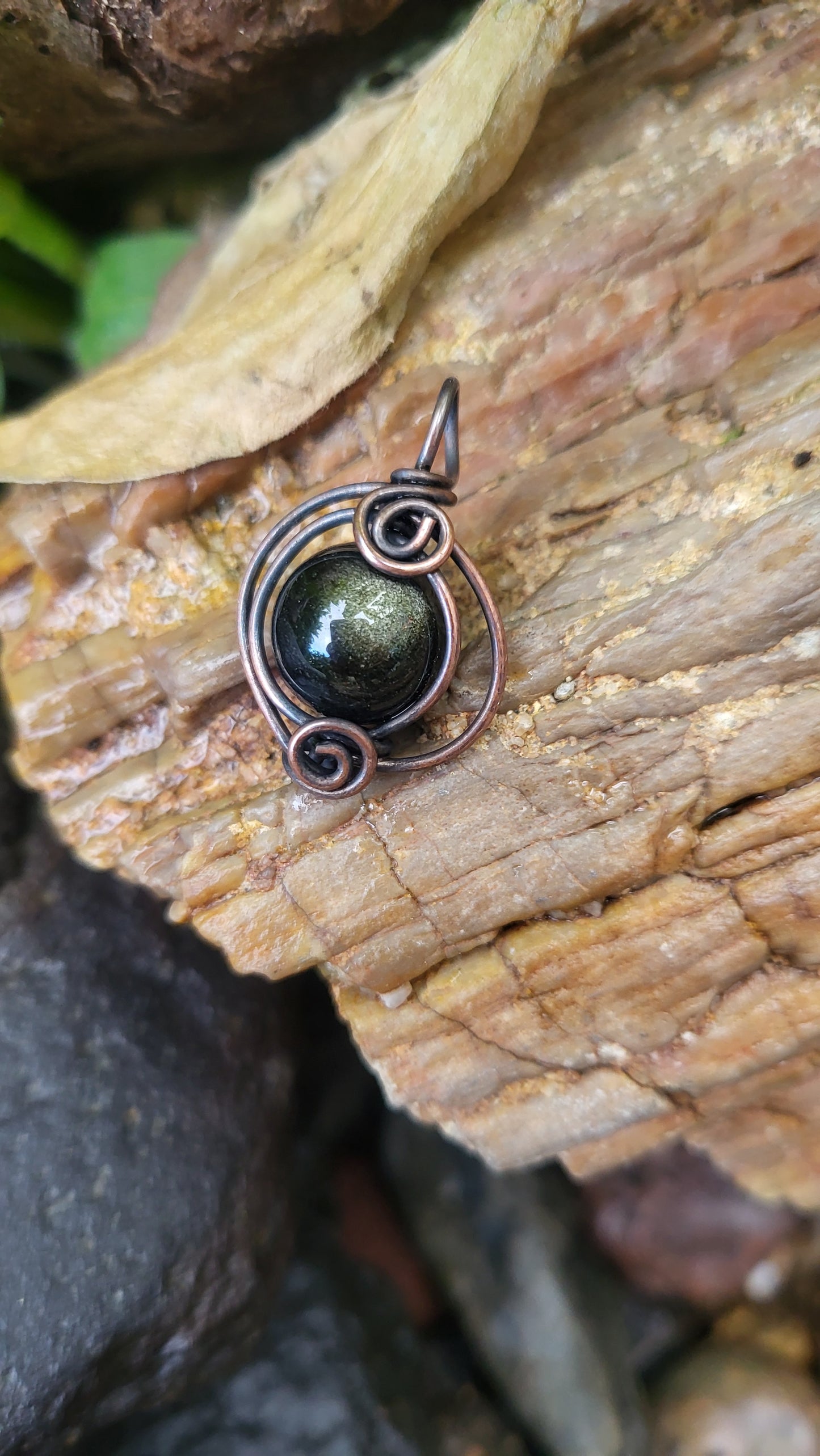 Silver Sheen Obsidian Pendant Necklace