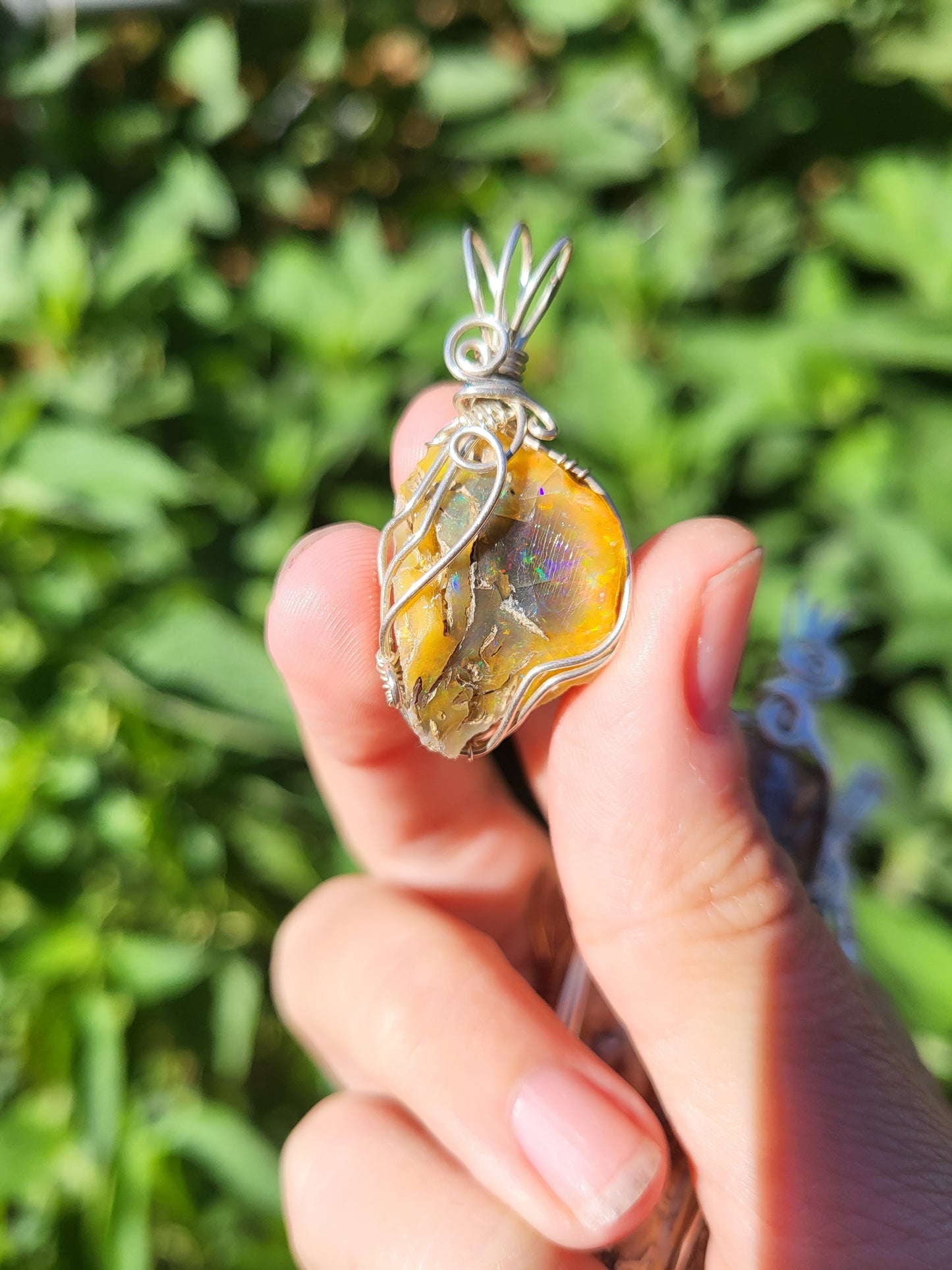 22 Carat Rough Ethiopian Welo Opal Sterling Silver Pendant