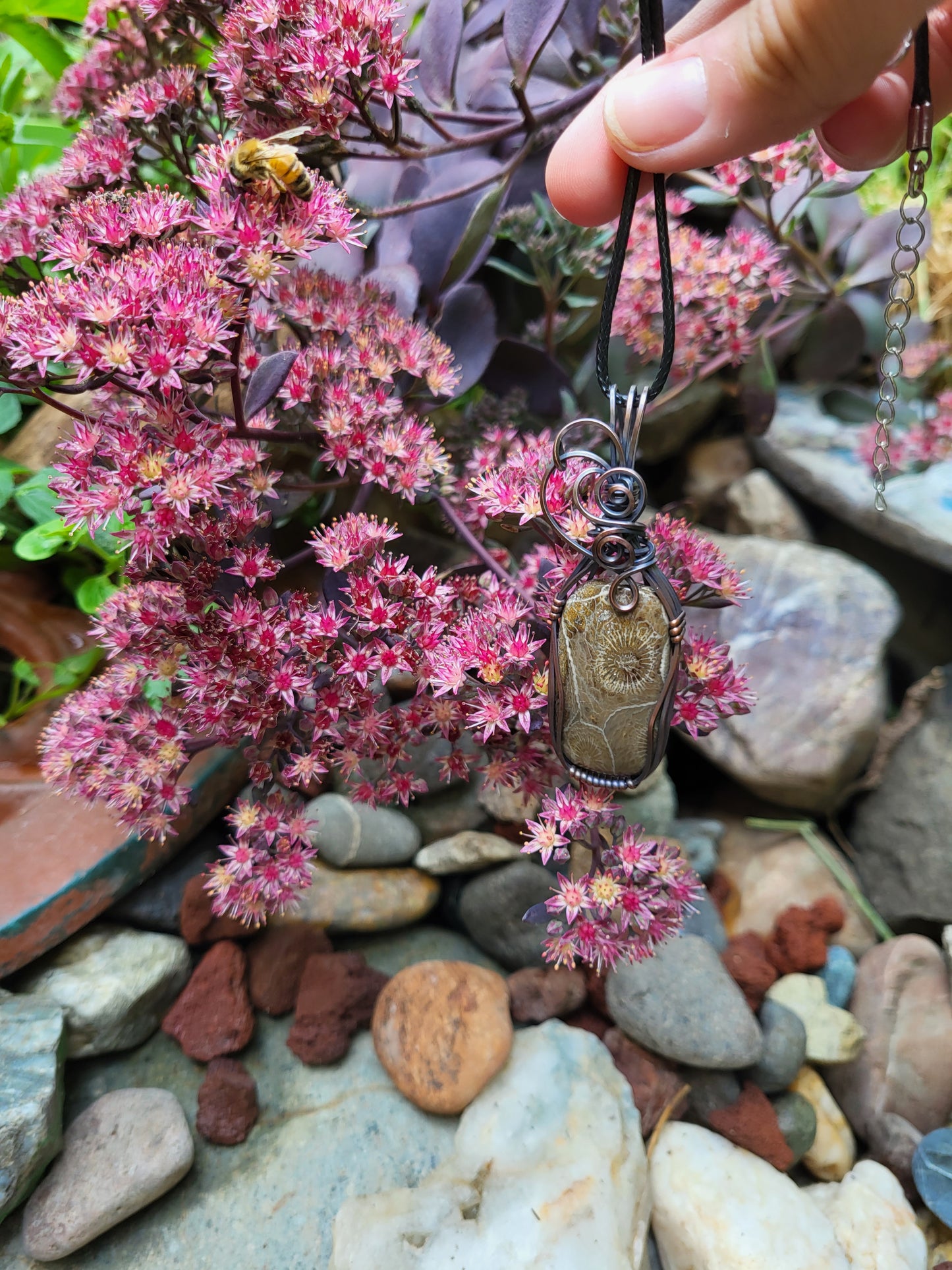 Coral Jade Pendant