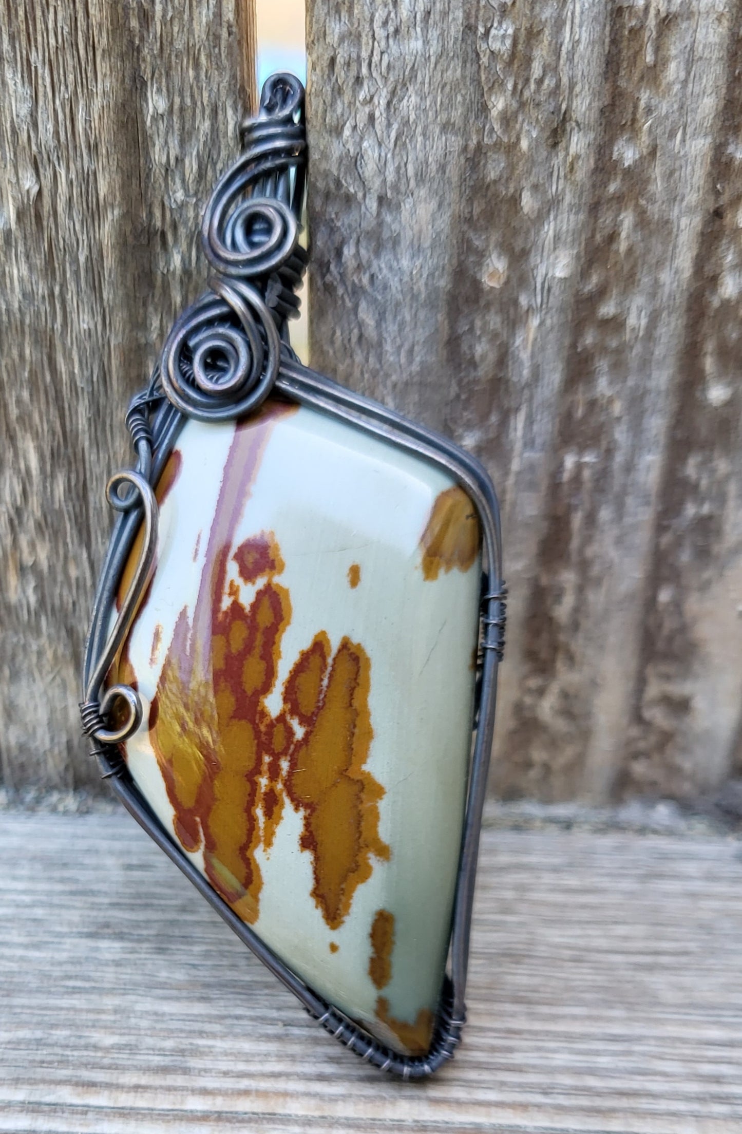 Owhyee Jasper Copper Wire Wrap Pendant