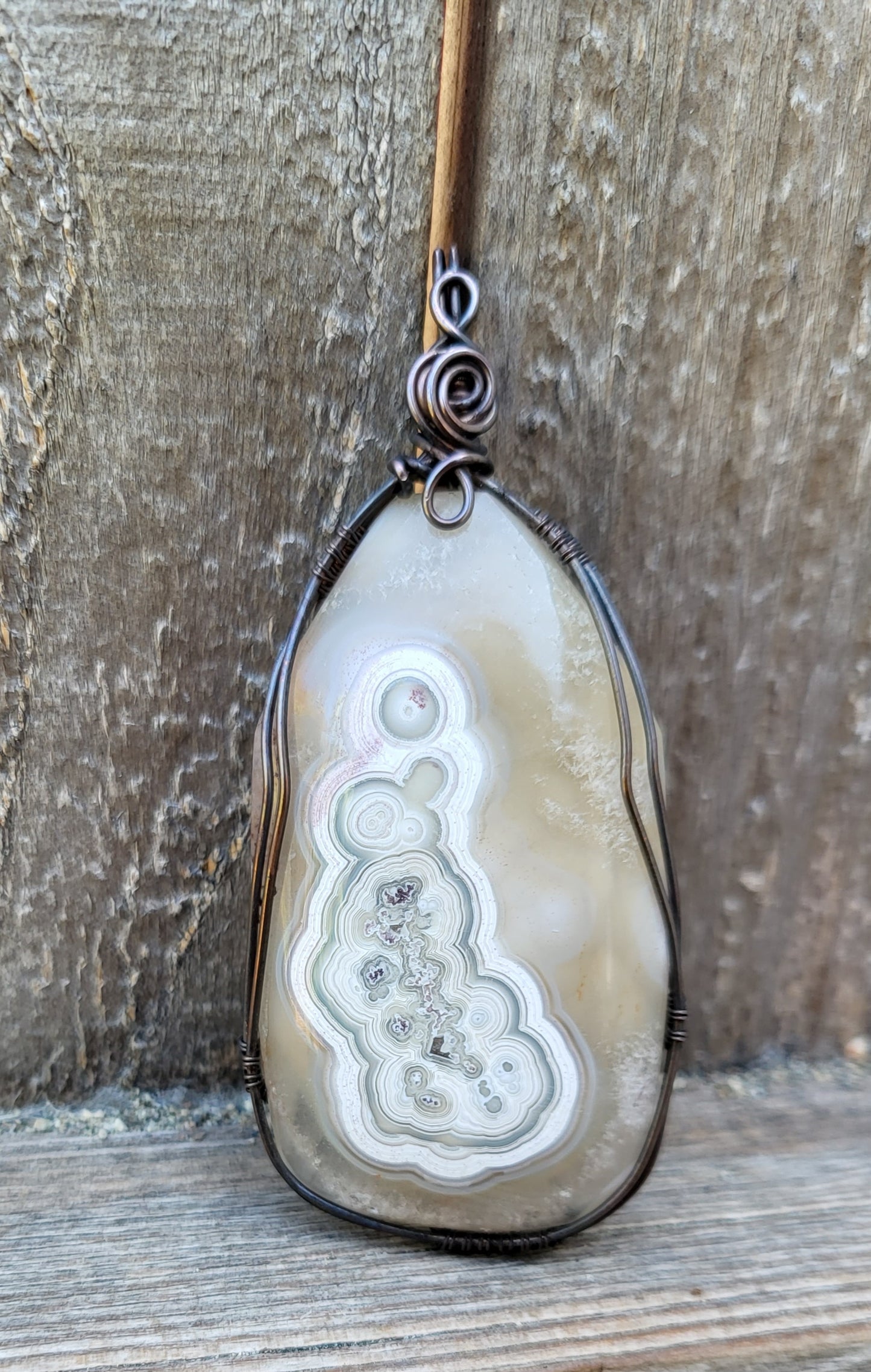 Orbicular Crazy Lace Agate Pendant
