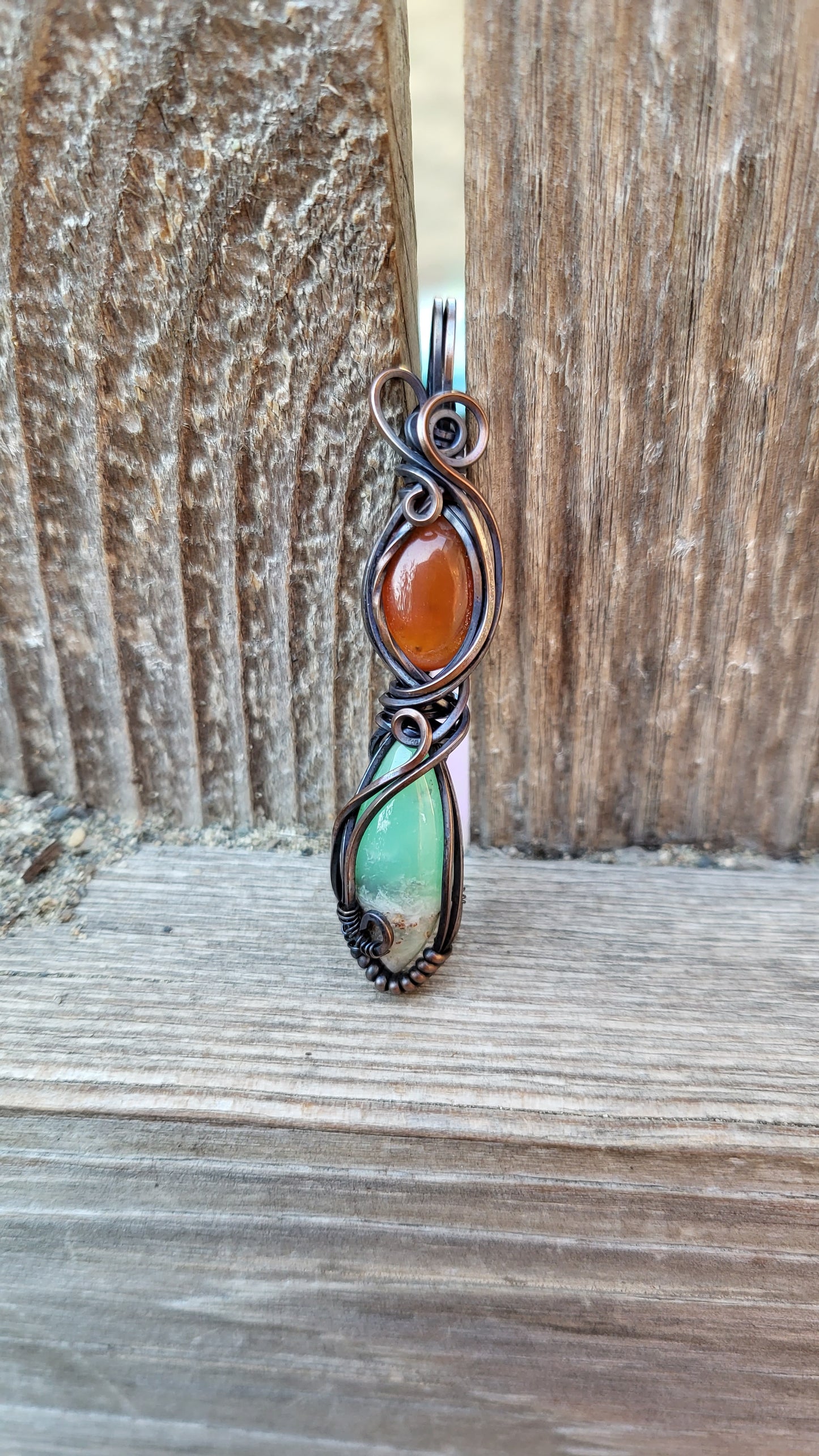 Carnelian & Chrysophrase Totem Pendant