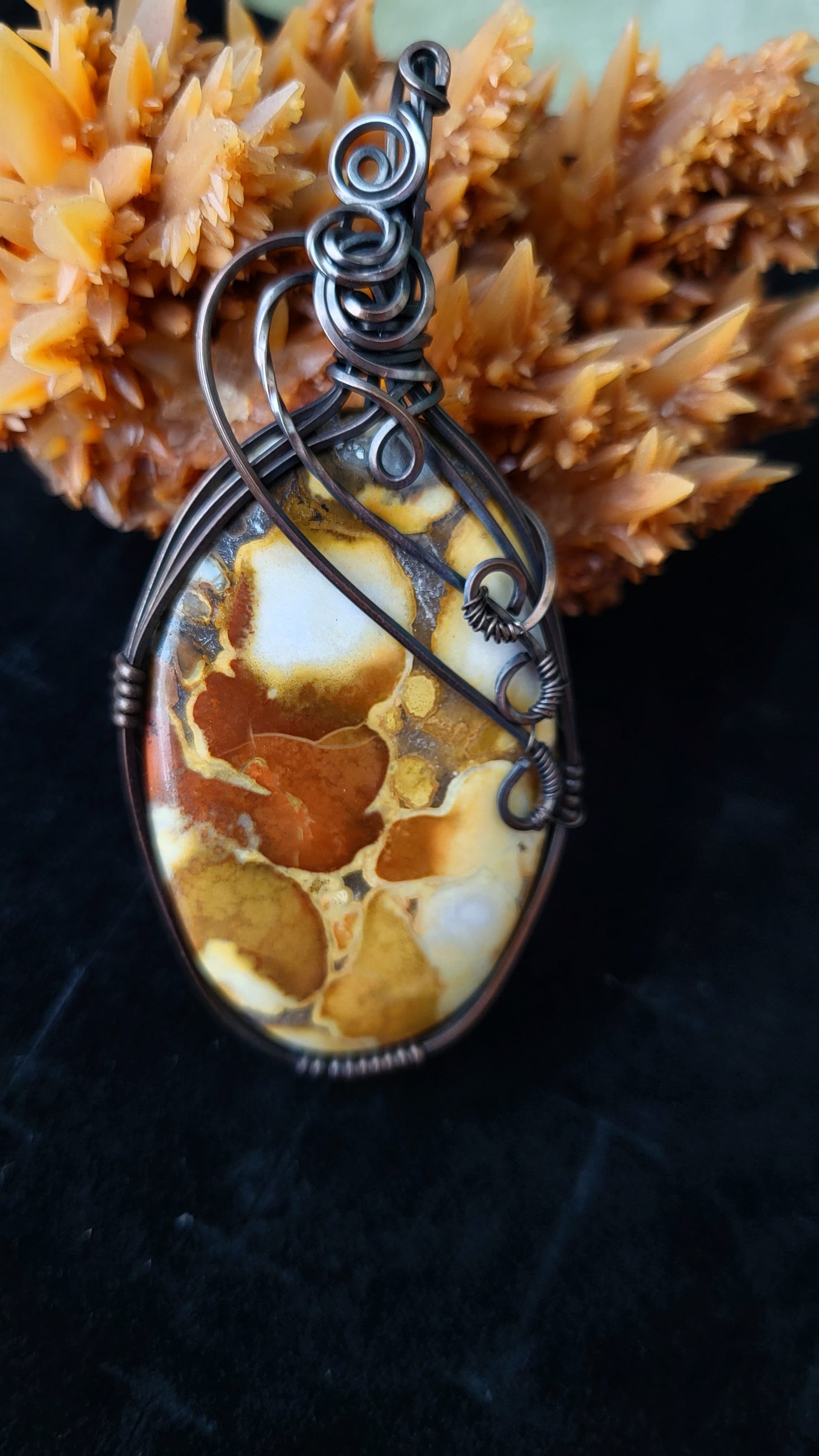 Square Wire Cobra Jasper Pendant