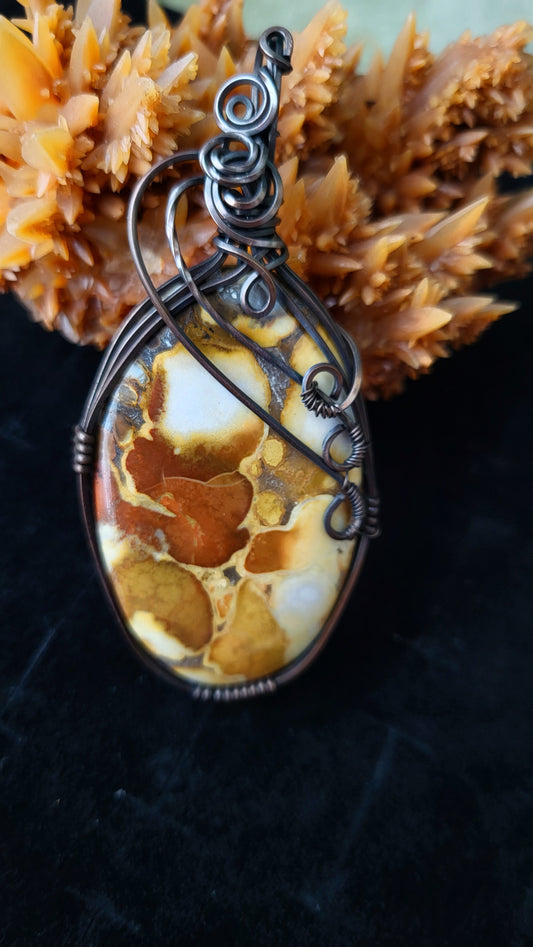 Square Wire Cobra Jasper Pendant