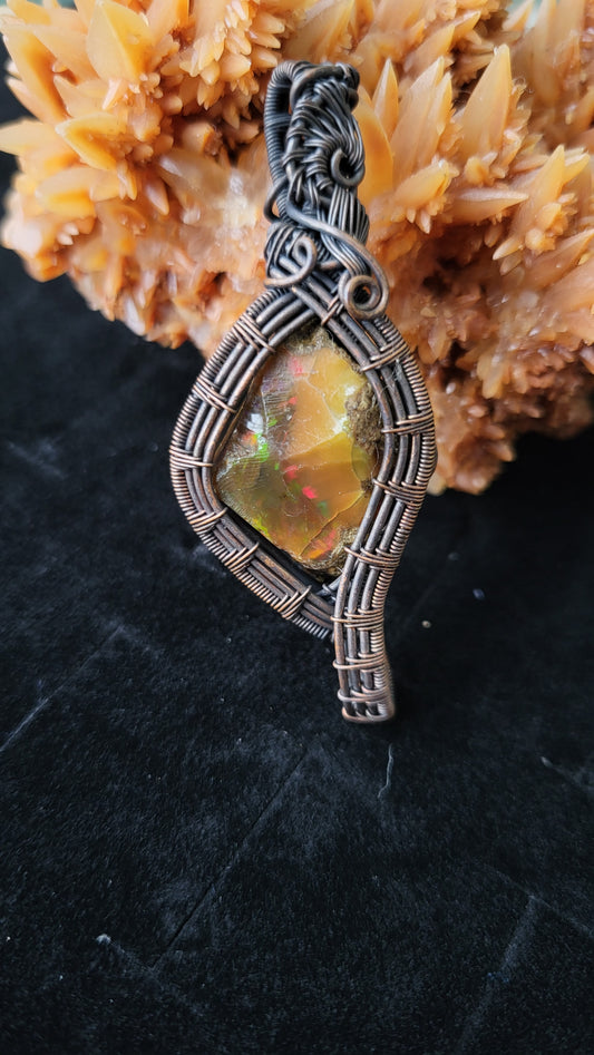 21.9 CT Rough Ethiopian Welo Opal Gemstone Pendant