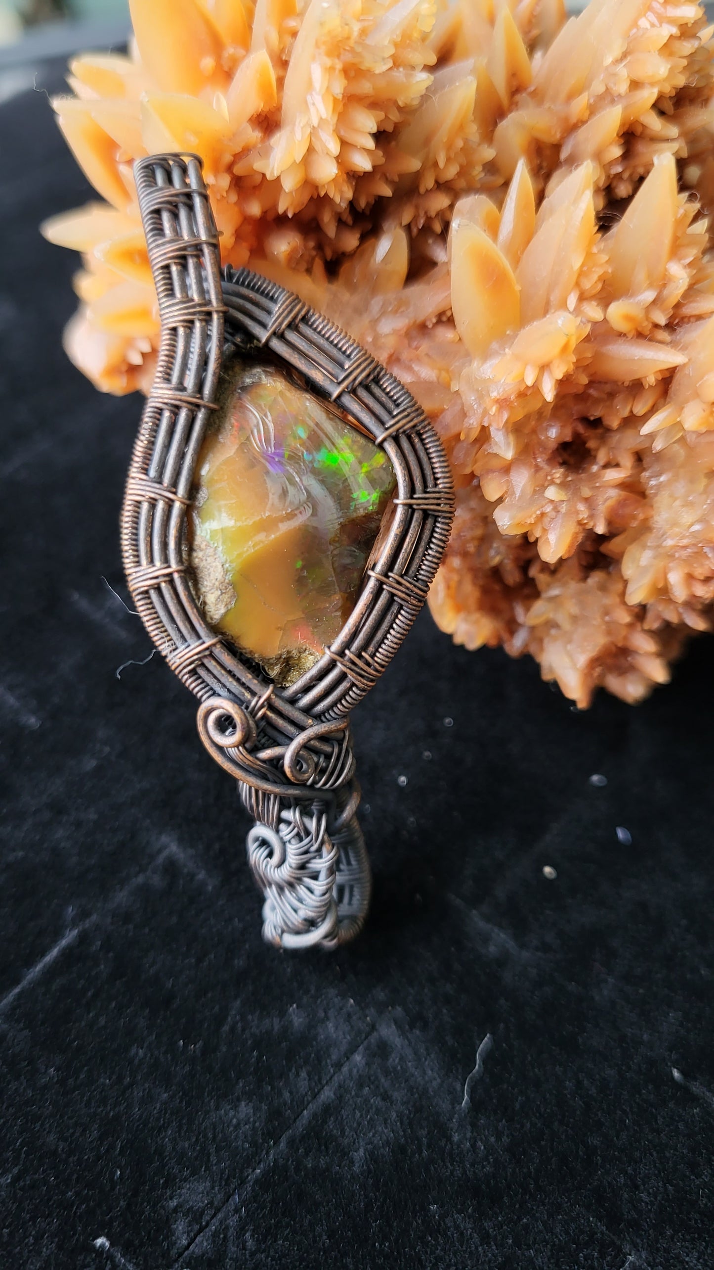 21.9 CT Rough Ethiopian Welo Opal Gemstone Pendant