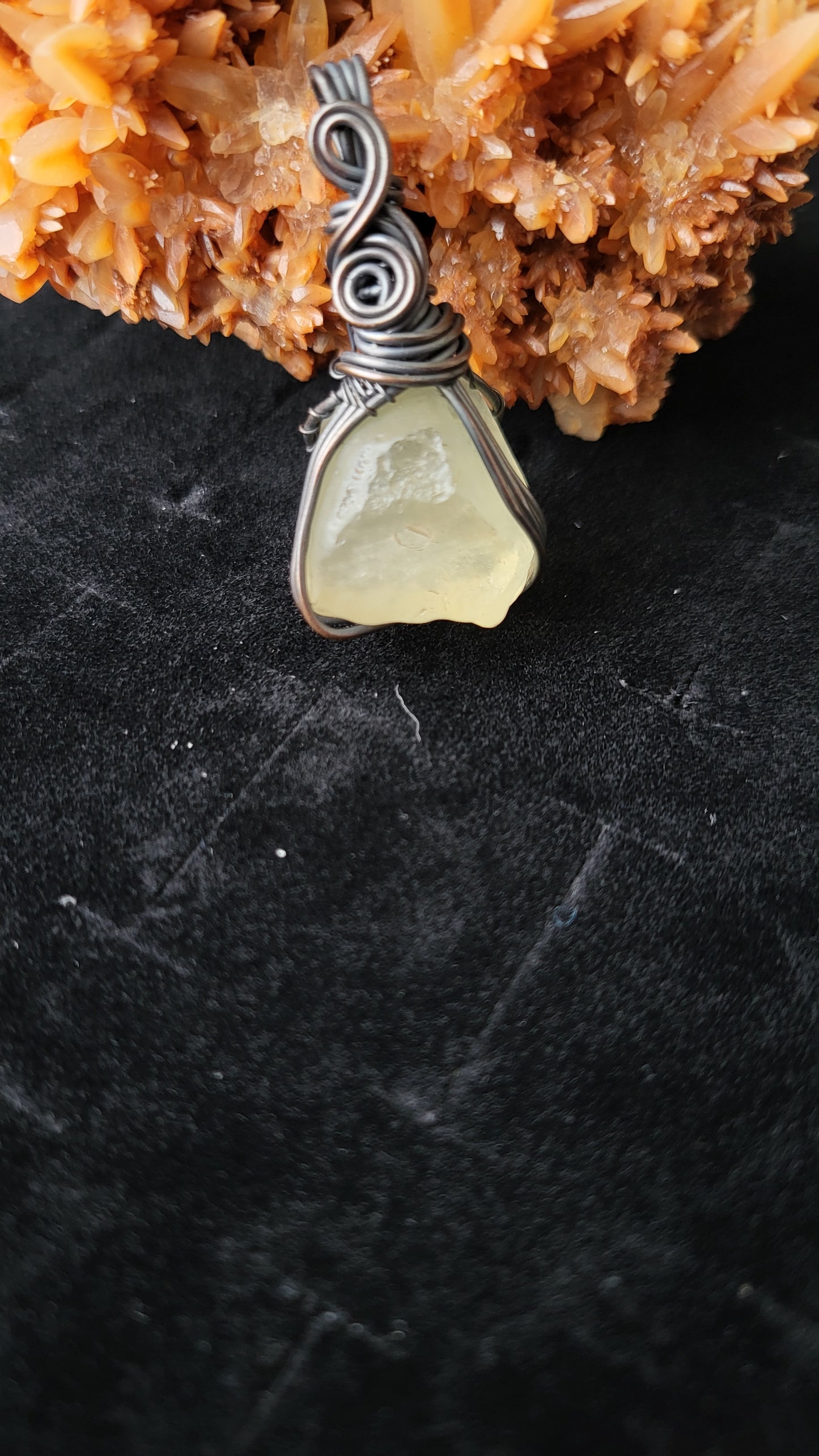 Libyan Desert Glass Copper Pendant