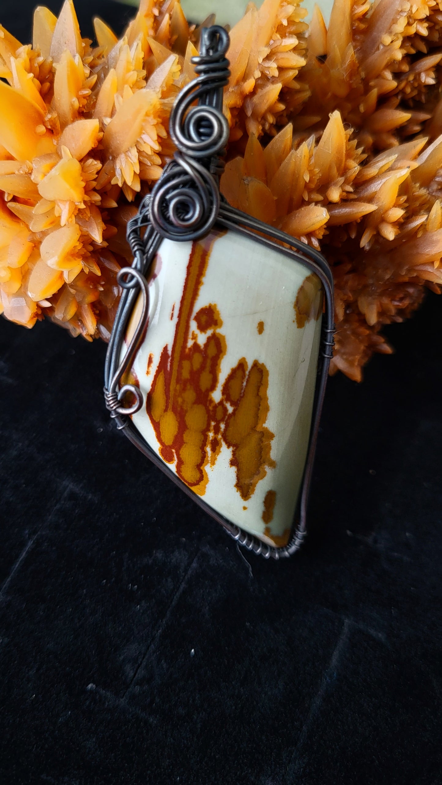 Owhyee Jasper Copper Wire Wrap Pendant