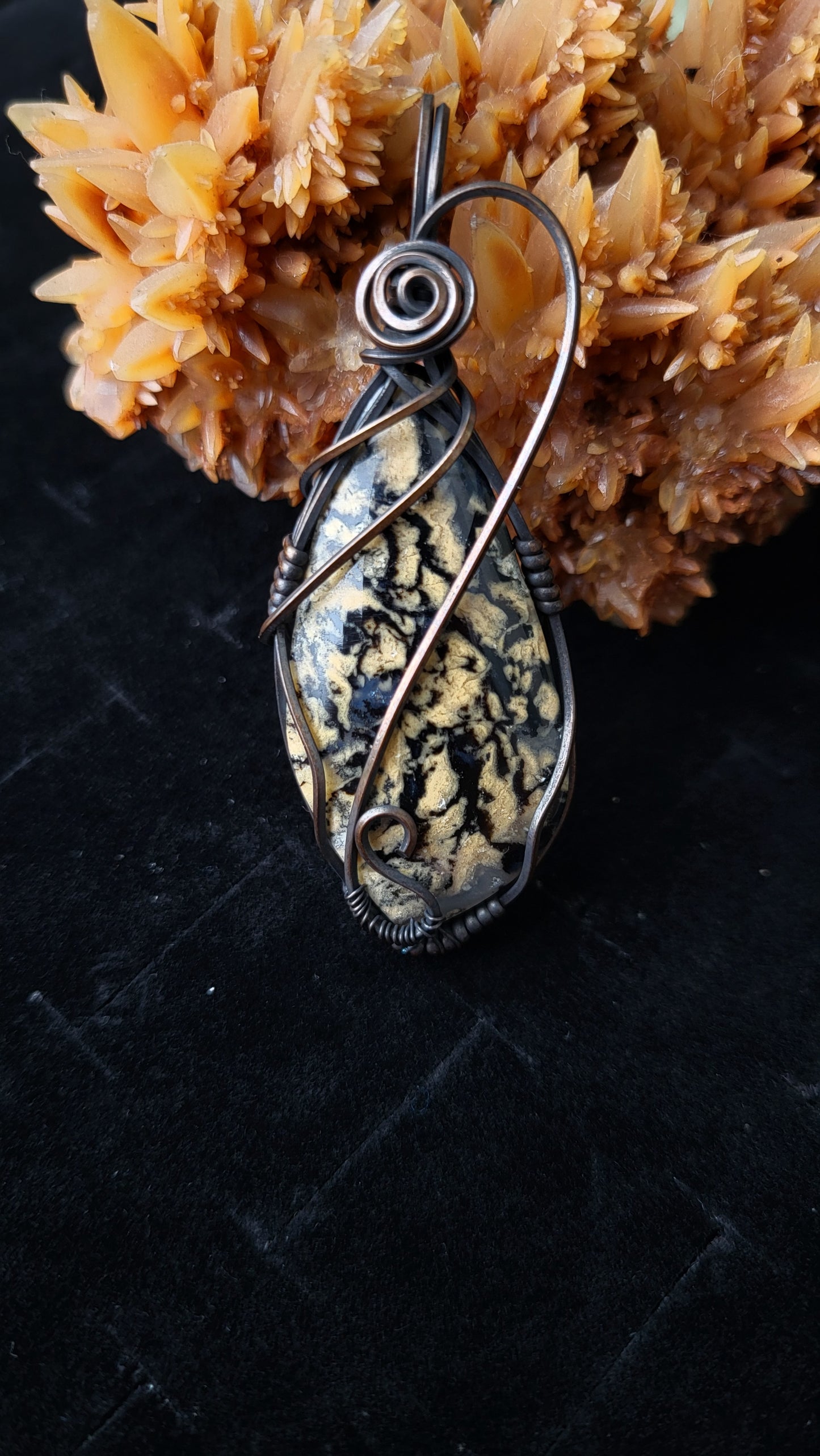 Square Copper Jasper/Agate Matrix Pendant