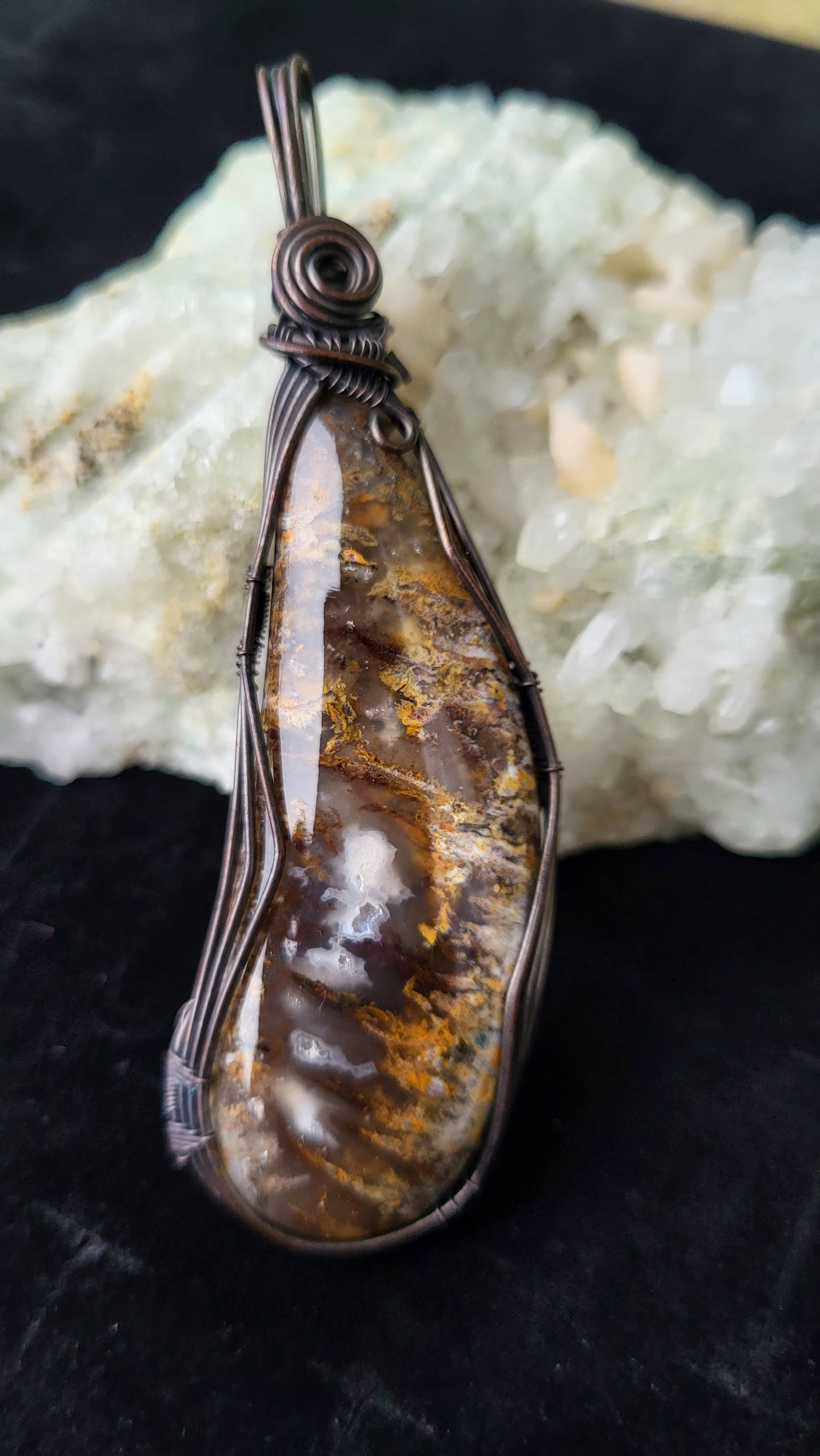 Plume Agate Pendant