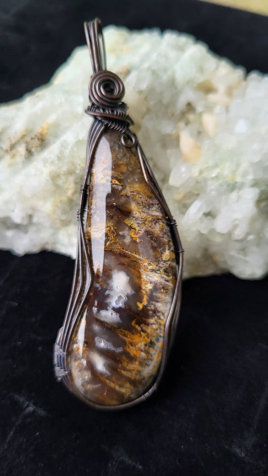 Plume Agate Pendant