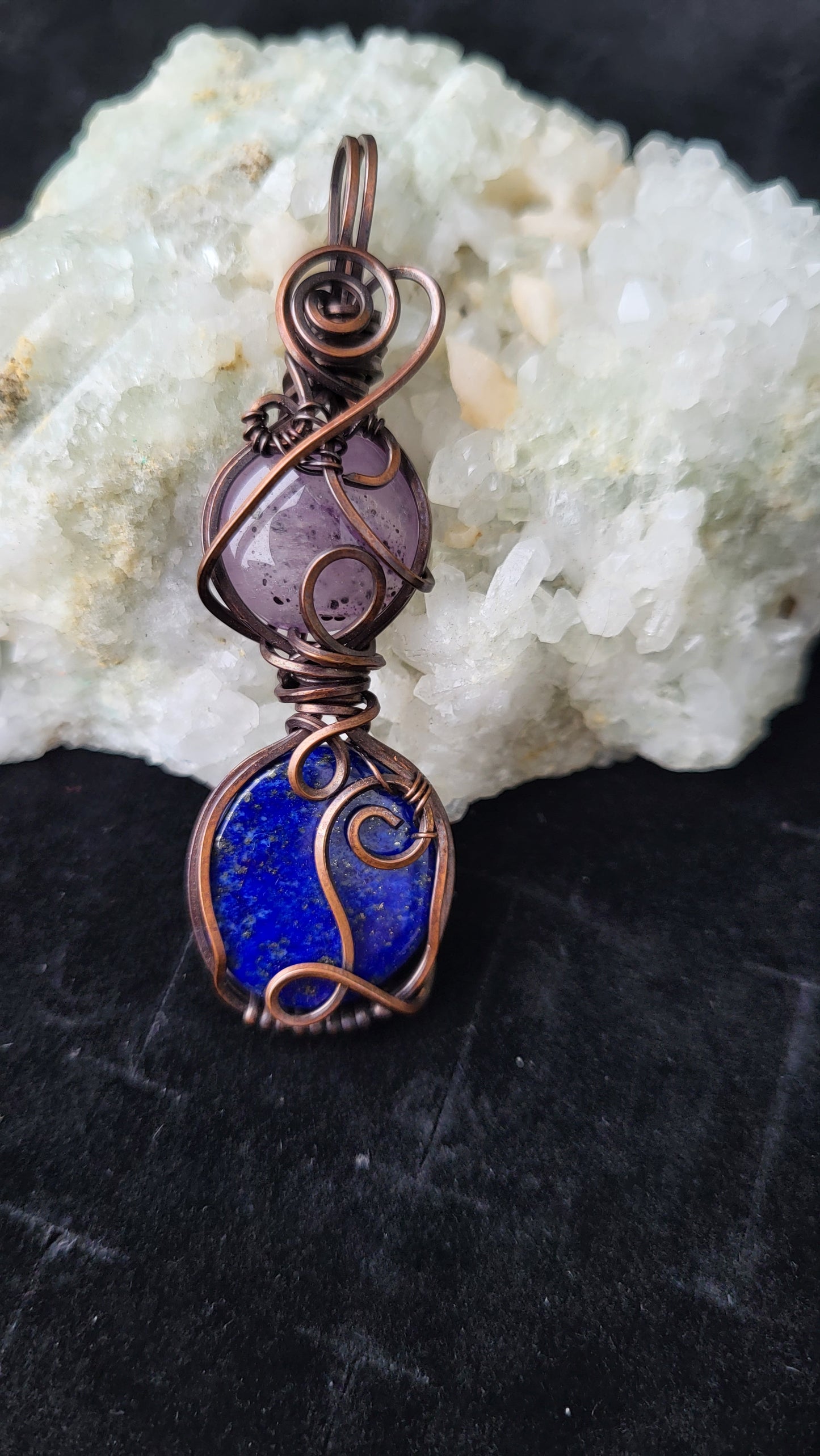 Amethyst & Lapis Lazuli Totem Pendant