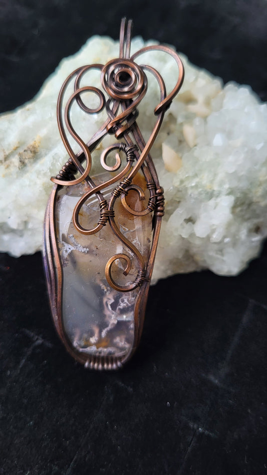 Moss Agate Cabochon Pendant