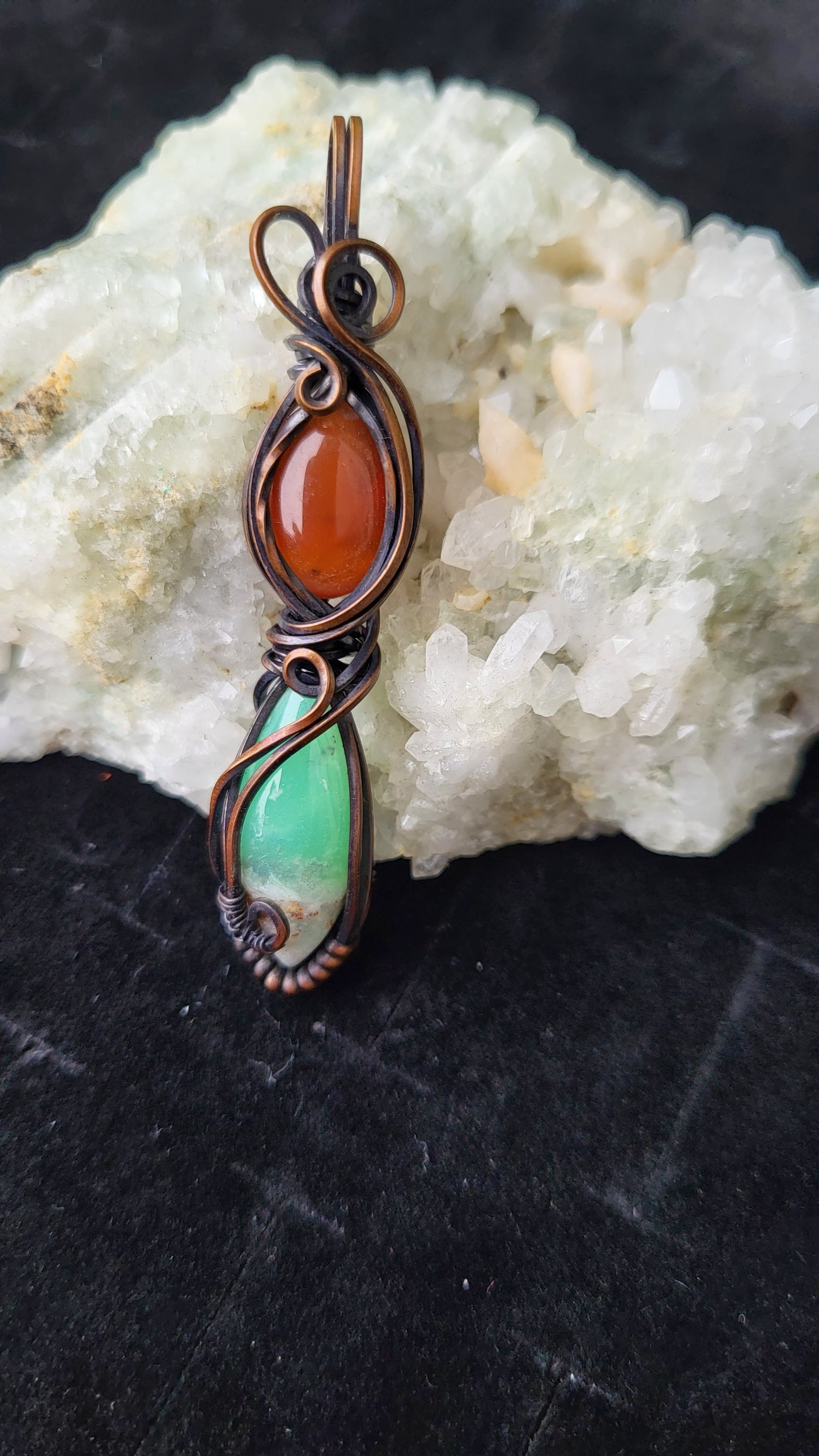 Carnelian & Chrysophrase Totem Pendant