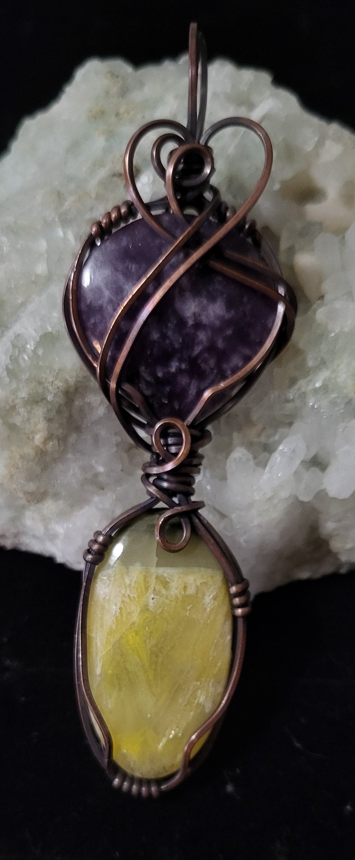 Lepidolite & Bumblebee Jasper Totem Pendant