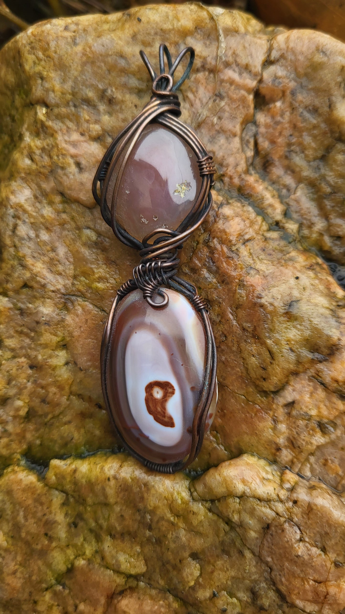 Laguna Agate & Imperial Jasper Totem Pendant