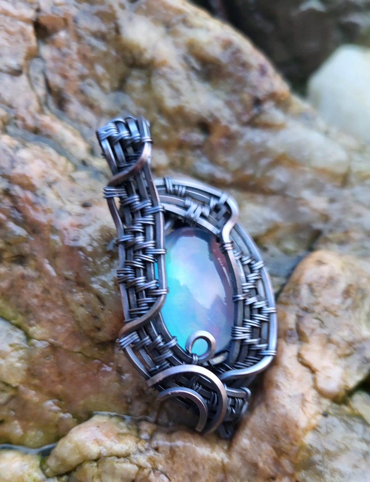 Aurora Opal Doublet Pendant