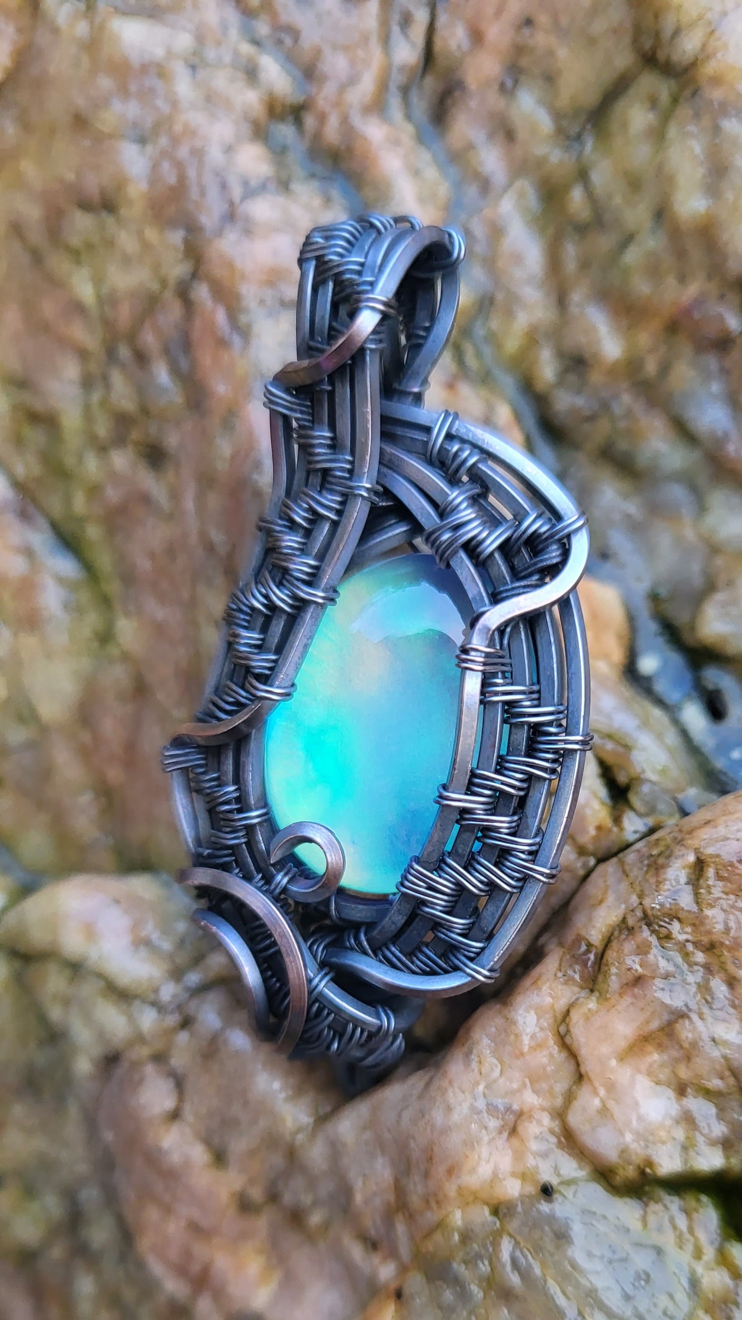 Aurora Opal Doublet Pendant