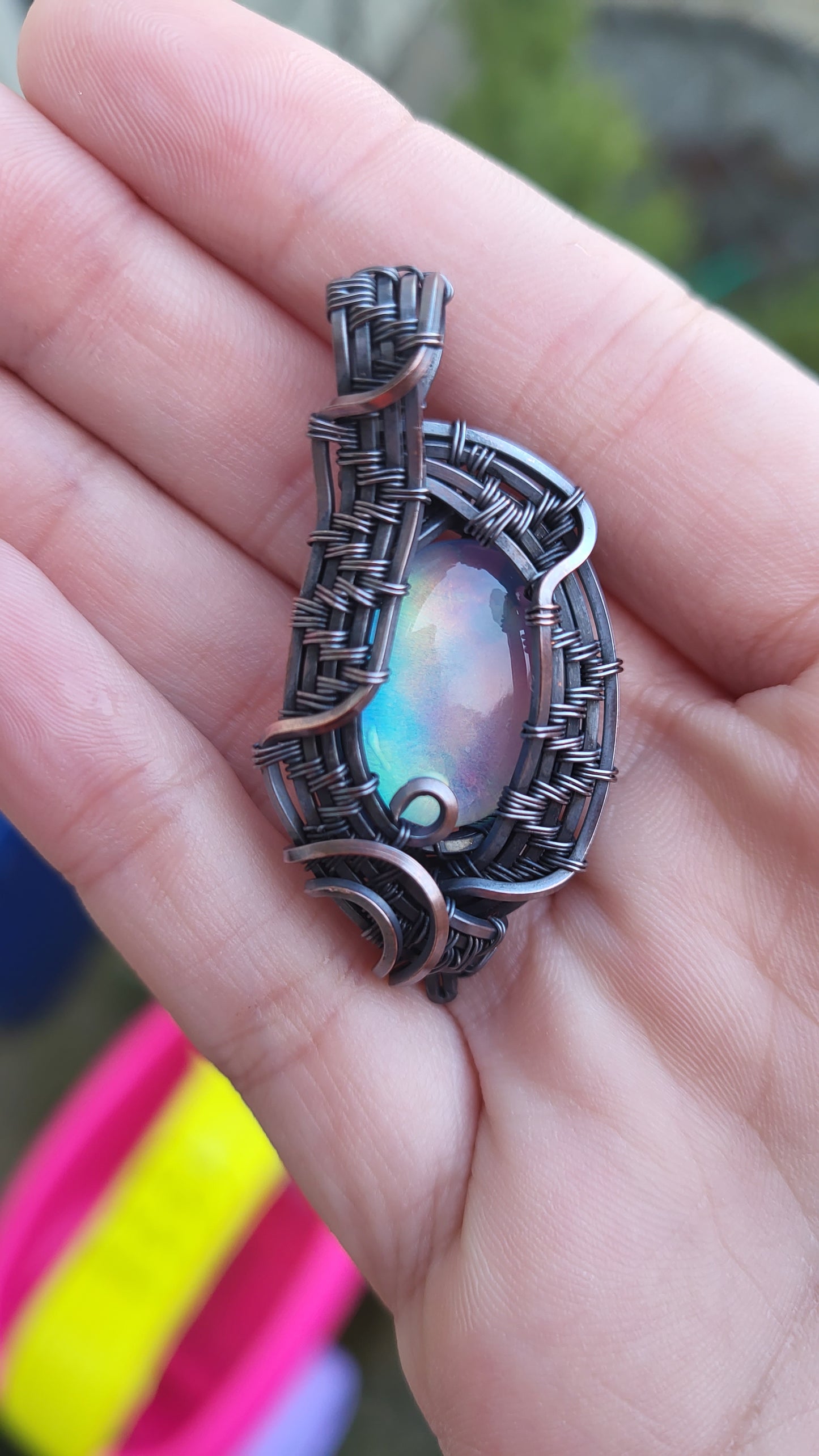 Aurora Opal Doublet Pendant