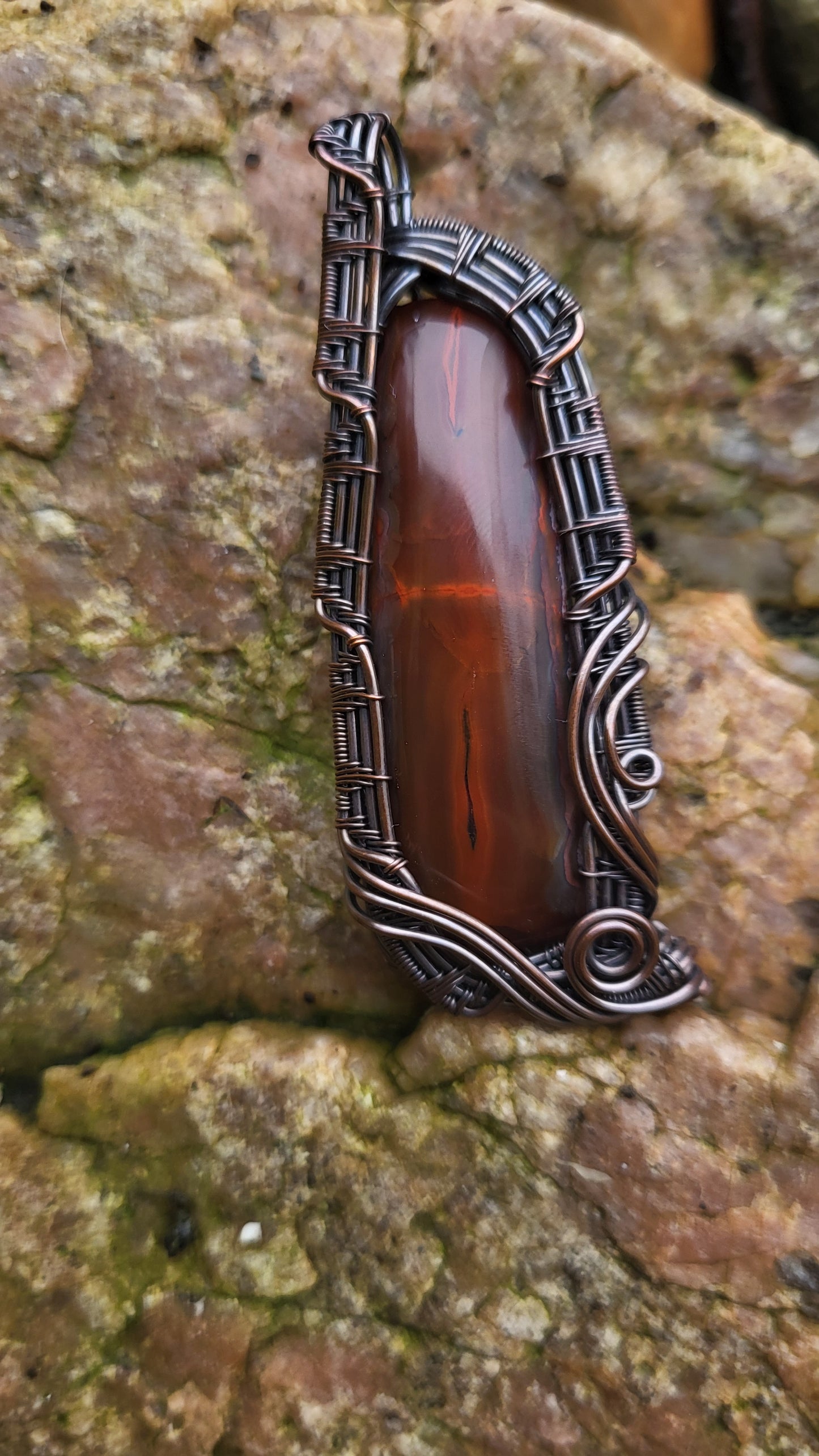 Red Agate Cabochon Pendant