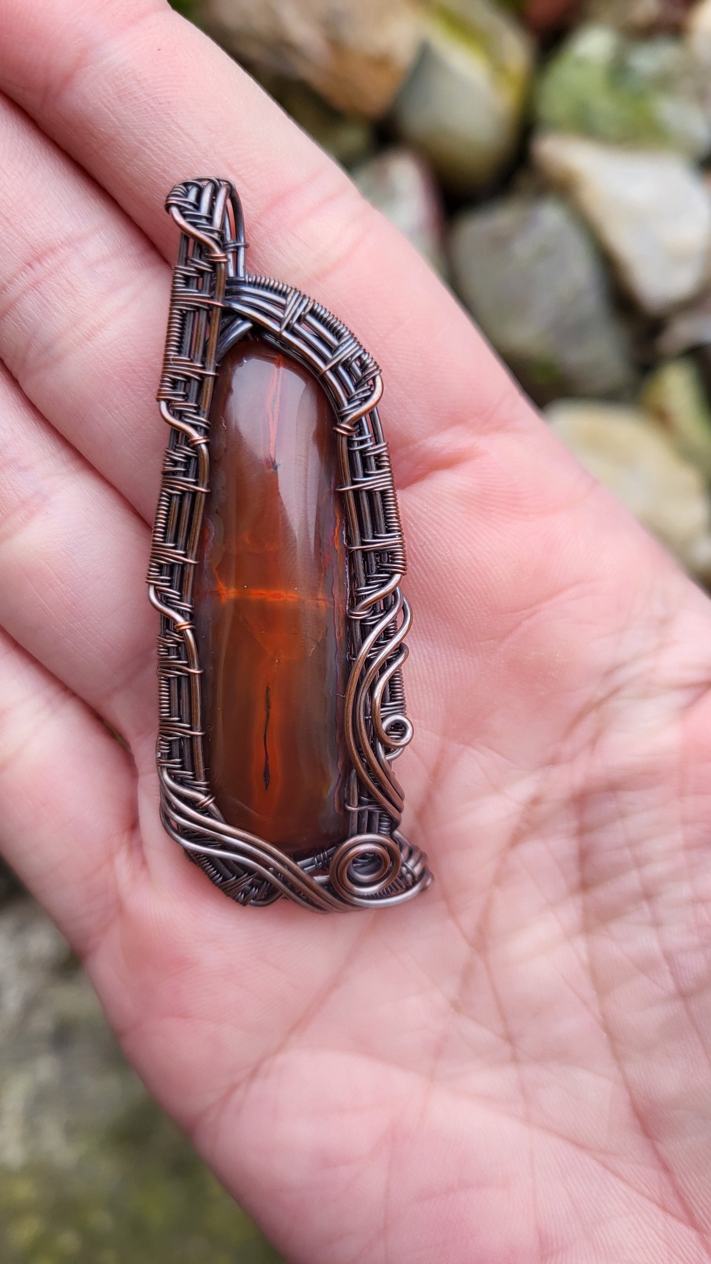 Red Agate Cabochon Pendant
