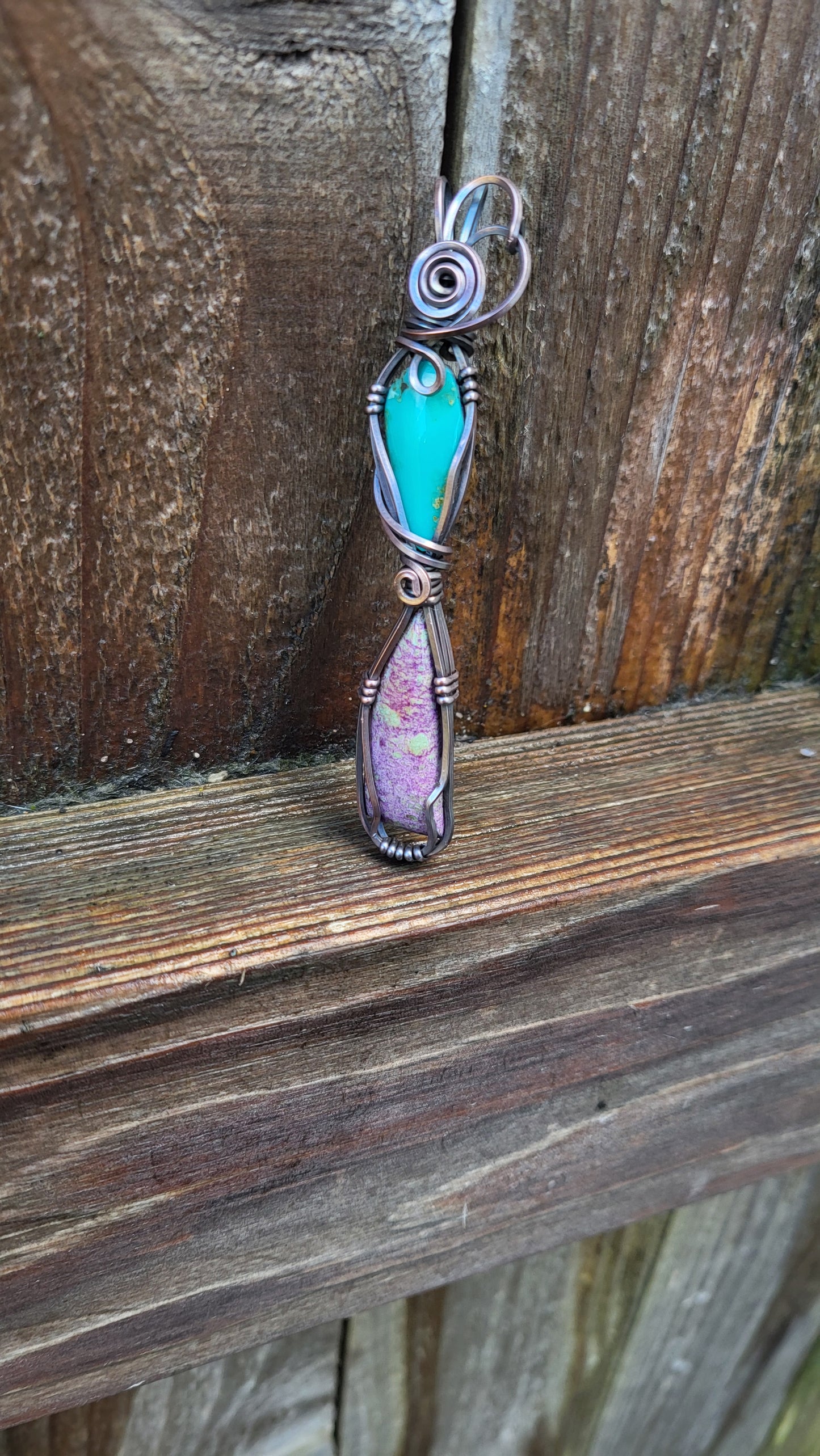 Chrysocolla & Stichtite Totem Pendant