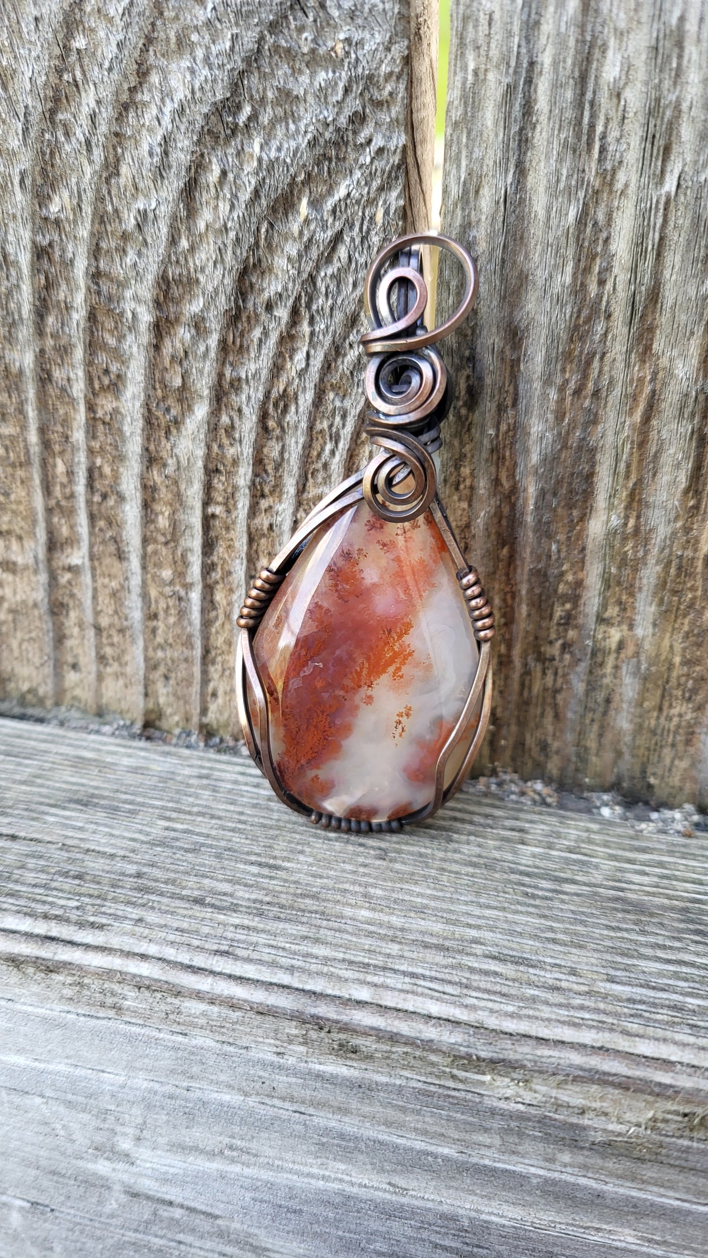 Plume Agate Pendant