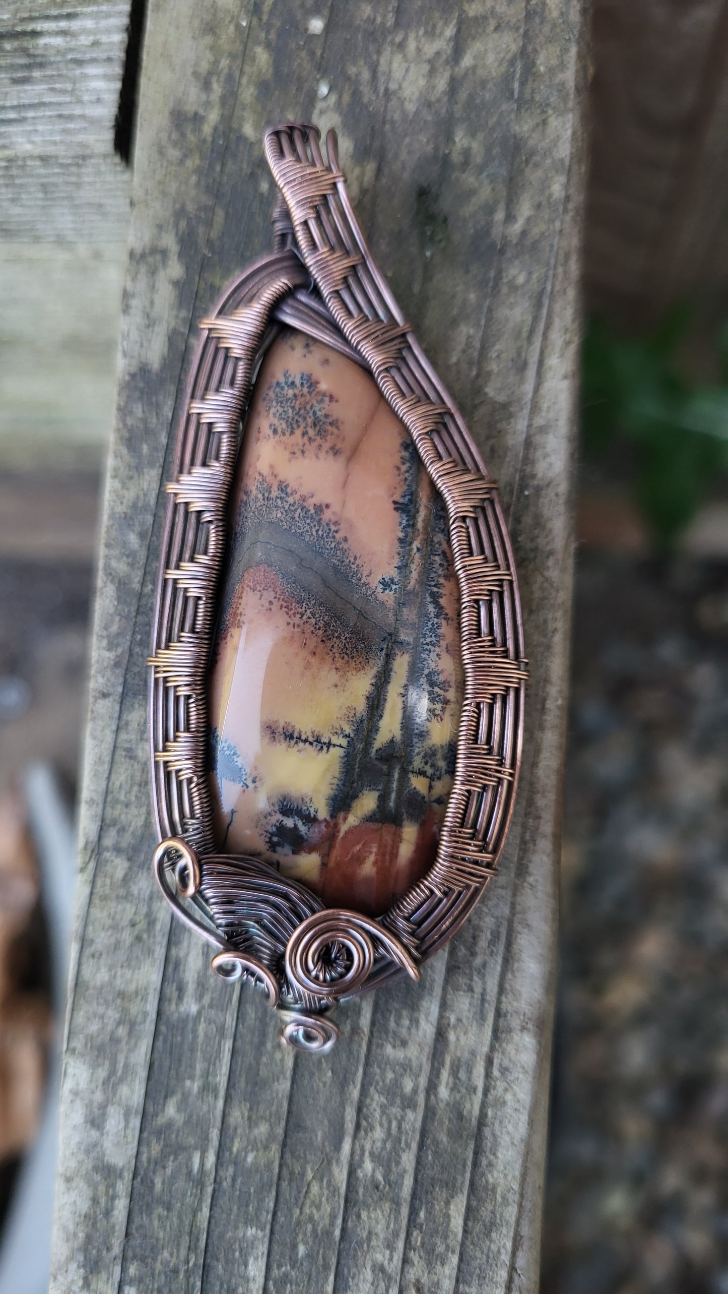 Dendritic Dolomite Jasper Pendant