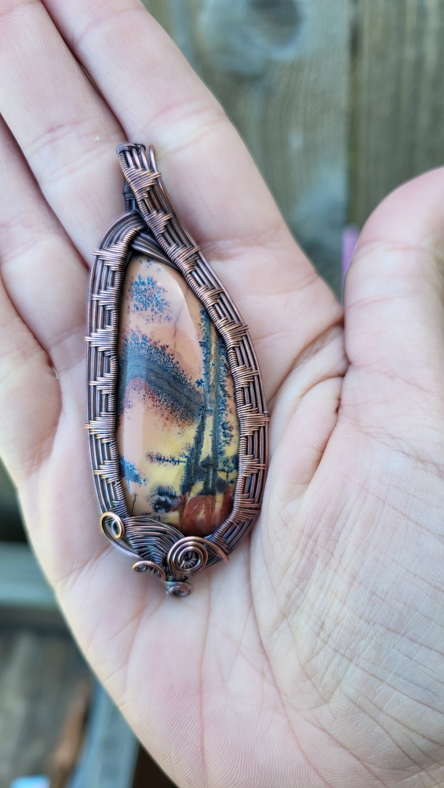 Dendritic Dolomite Jasper Pendant