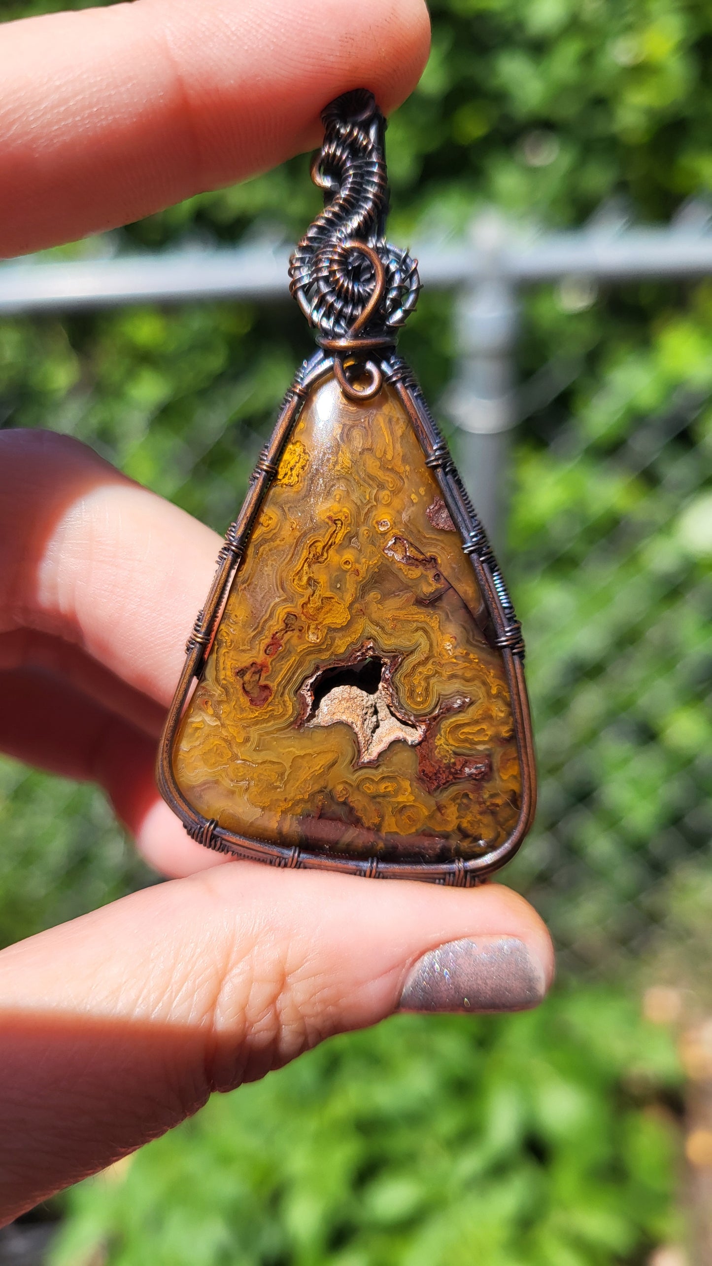 Crazy Lace Agate Pendant