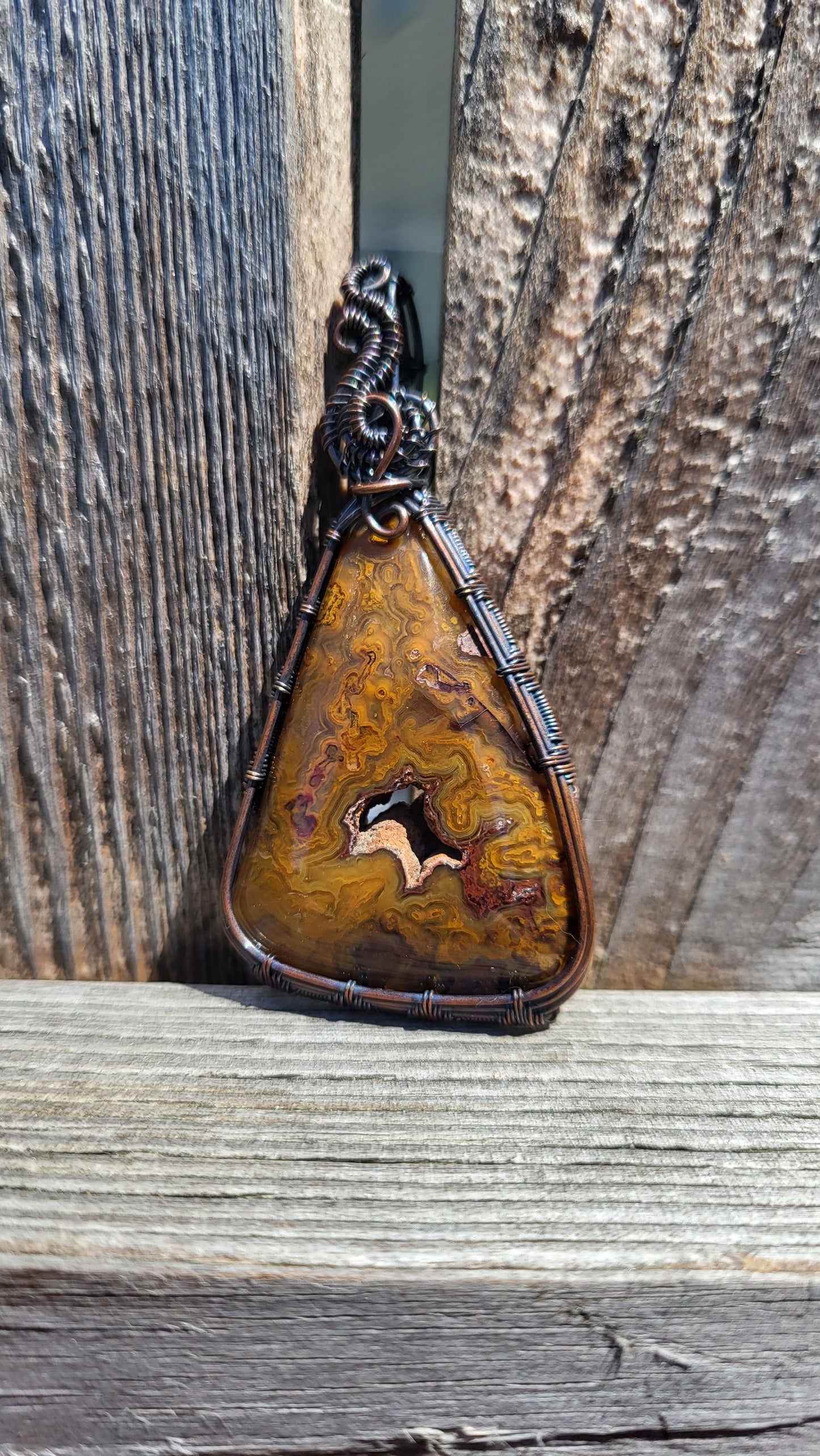 Crazy Lace Agate Pendant