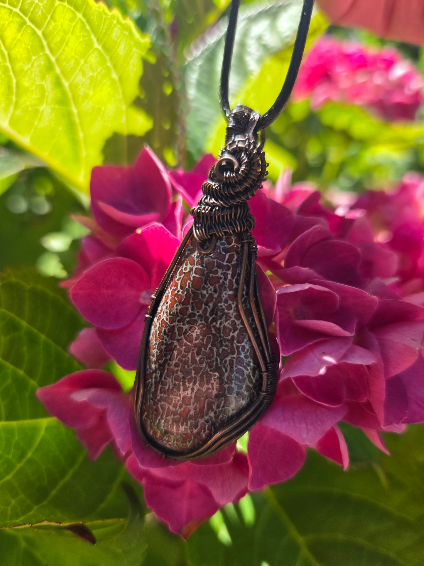 Dinosaur Bone Copper Wire Wrap Pendant