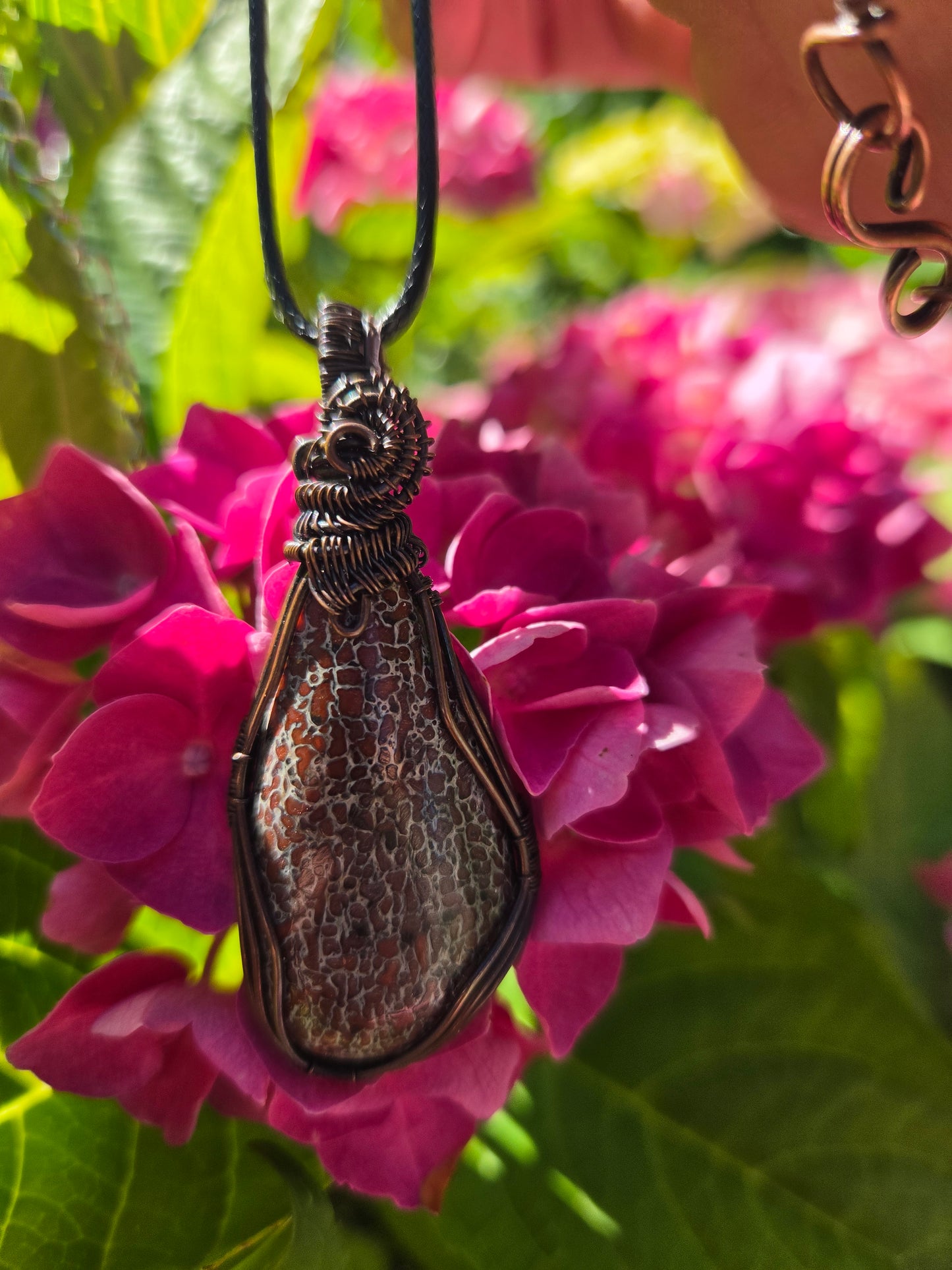 Dinosaur Bone Copper Wire Wrap Pendant
