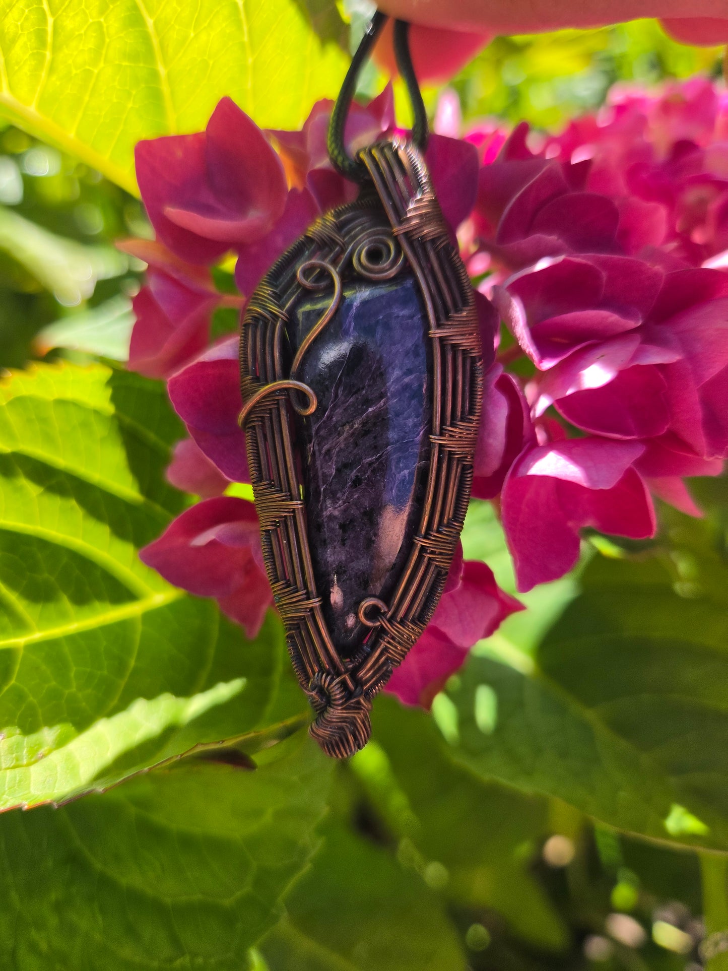 Charoite Copper Wire Wrap Pendant