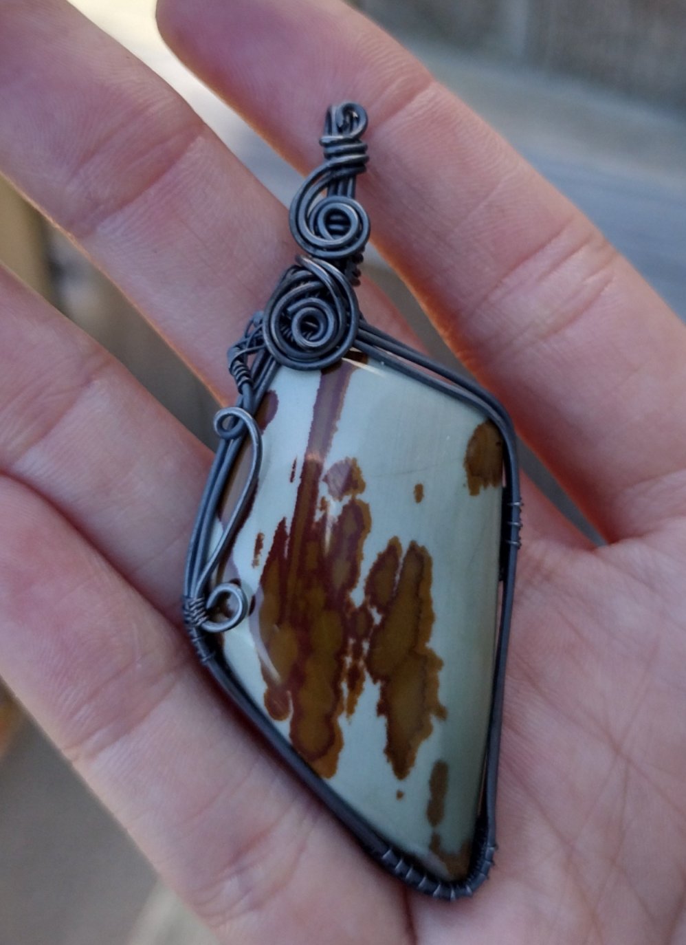 Owhyee Jasper Copper Wire Wrap Pendant