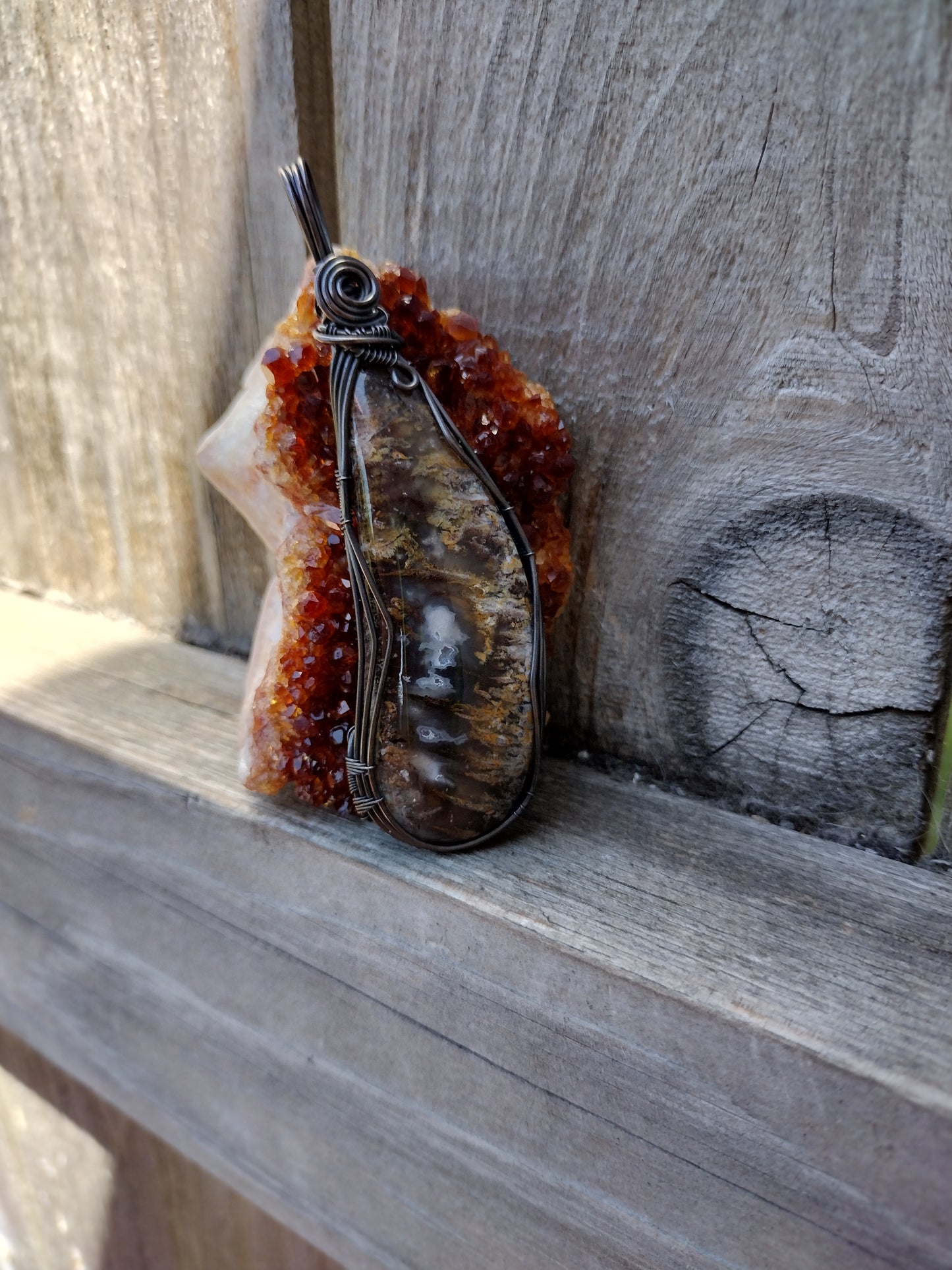 Plume Agate Pendant