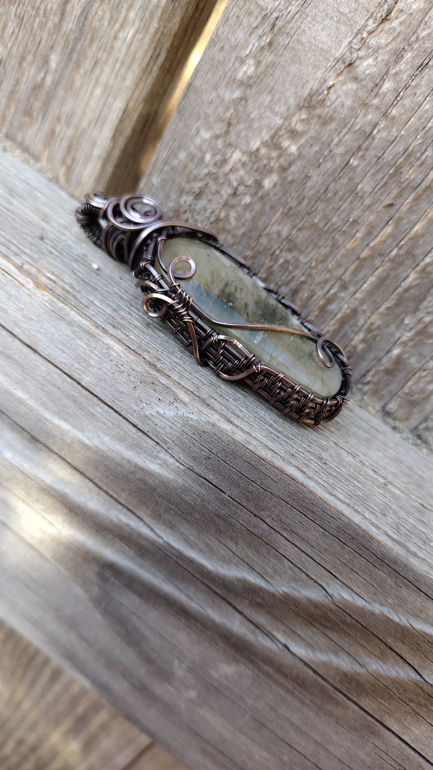 Abalone Actinolite Doublet Cabochon Pendant