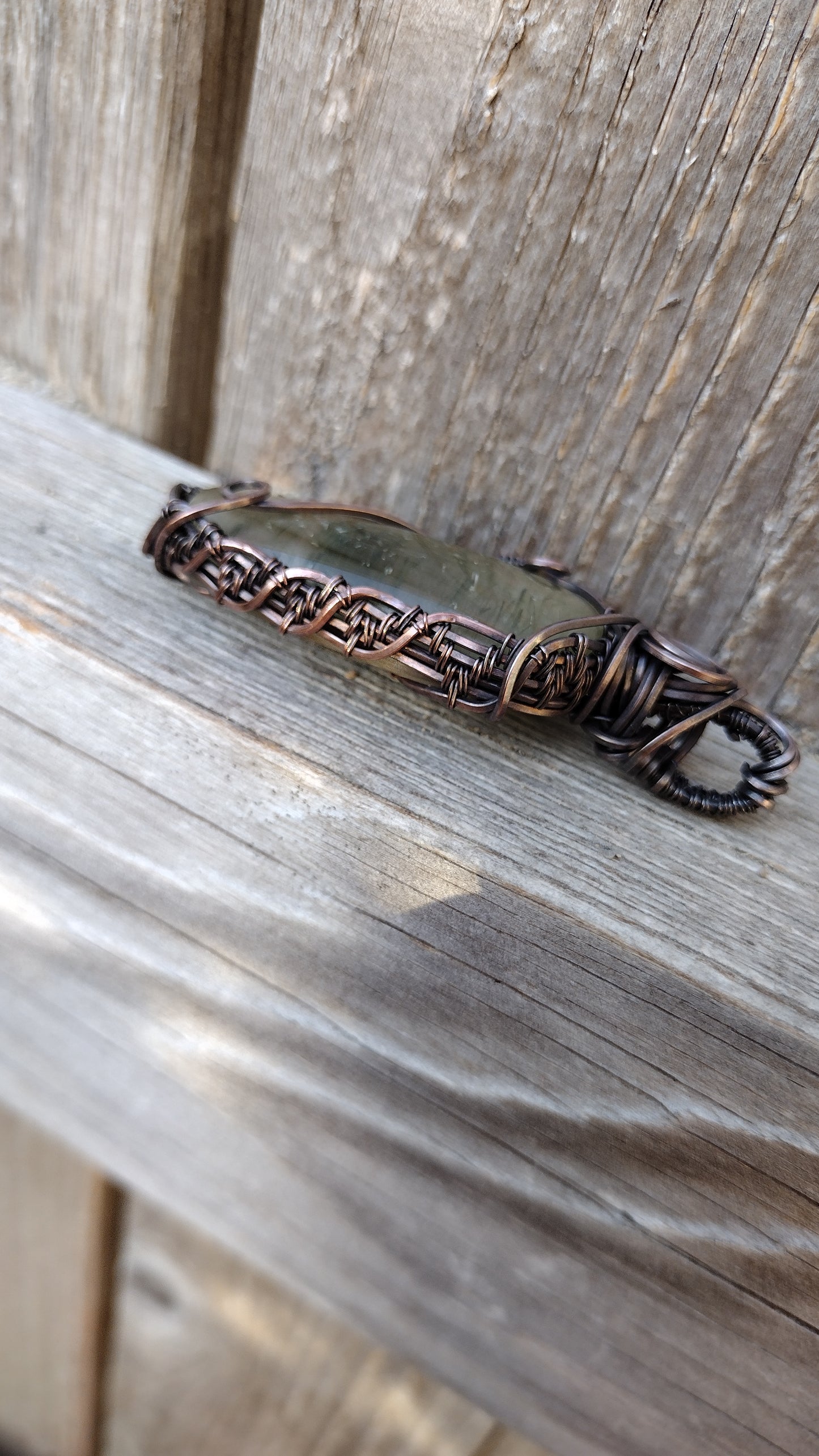 Abalone Actinolite Doublet Cabochon Pendant