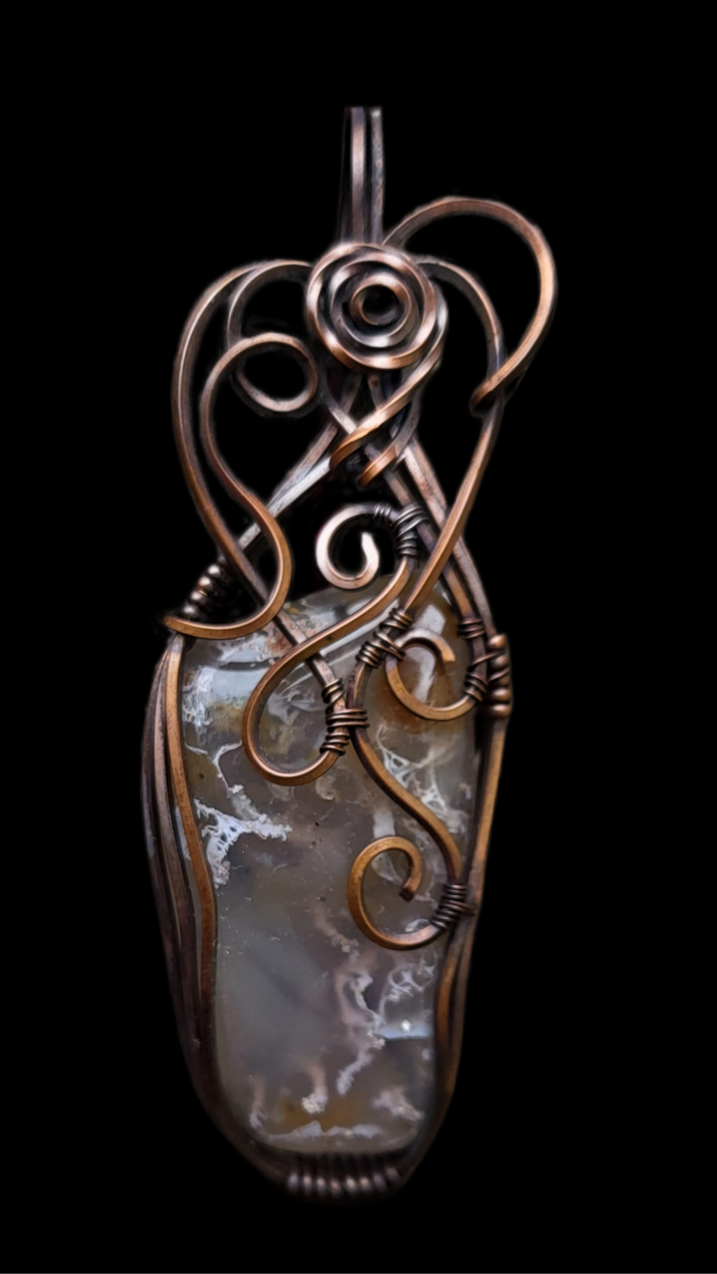 Moss Agate Cabochon Pendant