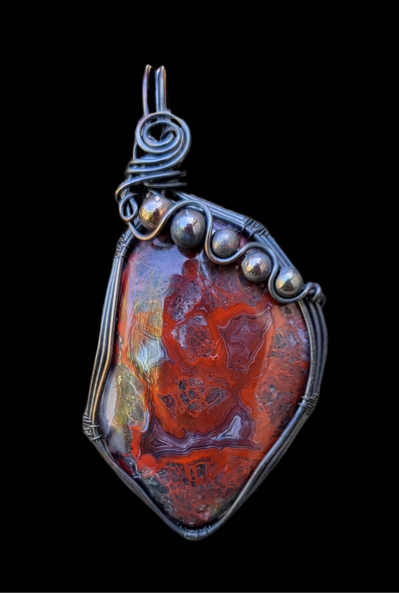 Red Crazy Lace Agate Pendant