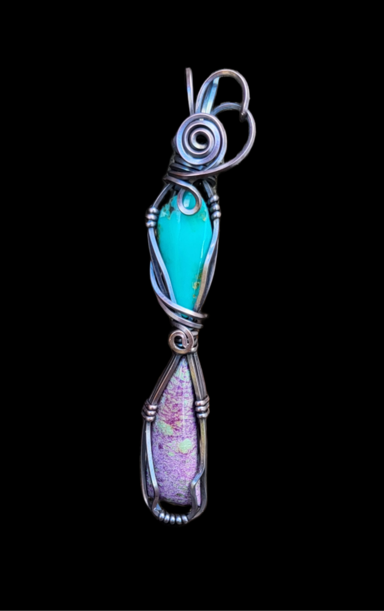 Chrysocolla & Stichtite Totem Pendant